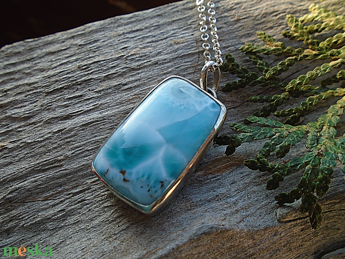 Ezüst  medál Ag925/1000 Larimar - ékszer - nyaklánc - medál - Meska.hu