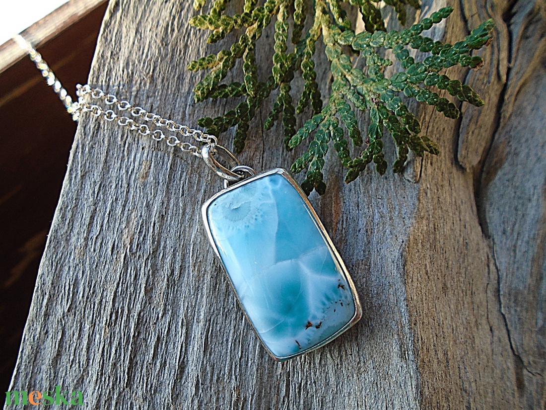 Ezüst  medál Ag925/1000 Larimar - ékszer - nyaklánc - medál - Meska.hu