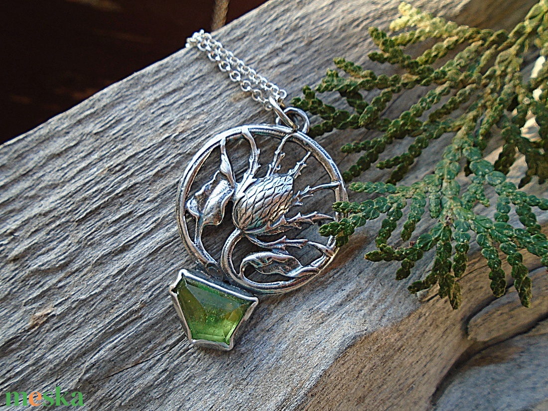 Ezüst medál Ag925/1000  Peridot - ékszer - nyaklánc - medál - Meska.hu