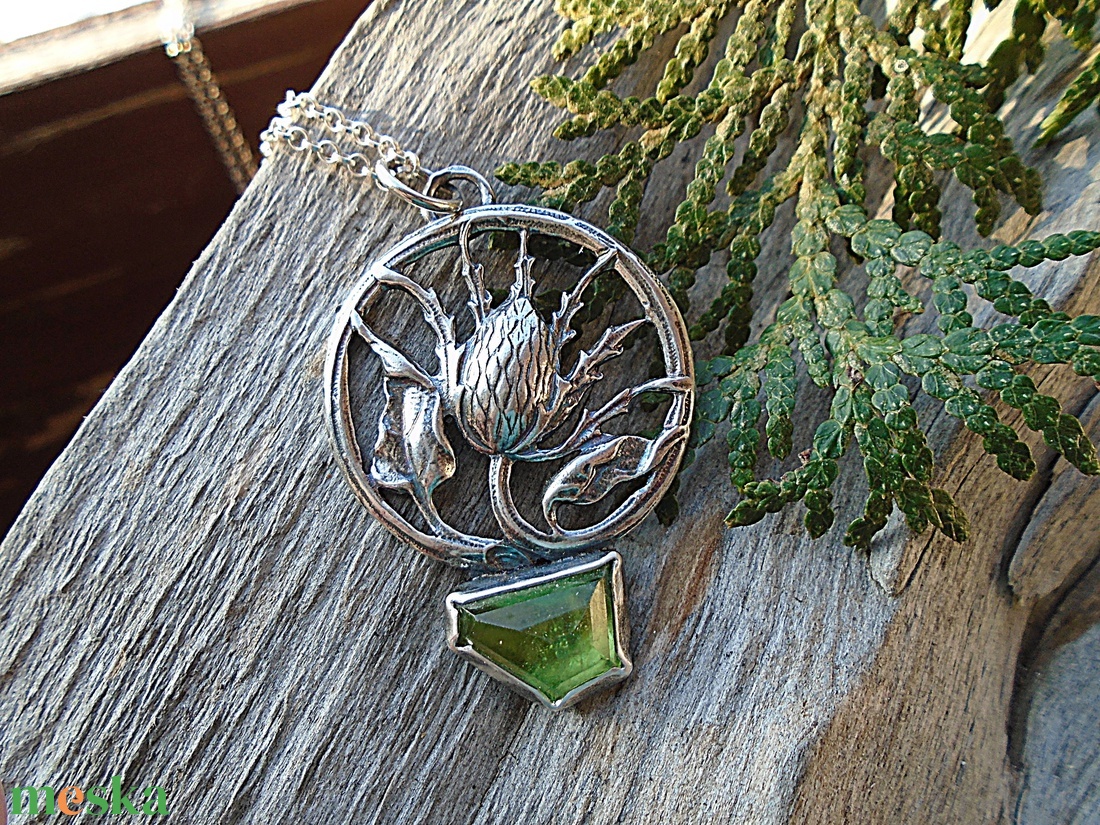 Ezüst medál Ag925/1000  Peridot - ékszer - nyaklánc - medál - Meska.hu