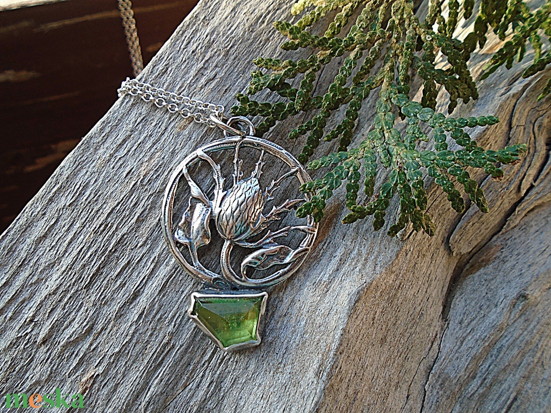 Ezüst medál Ag925/1000  Peridot - ékszer - nyaklánc - medál - Meska.hu