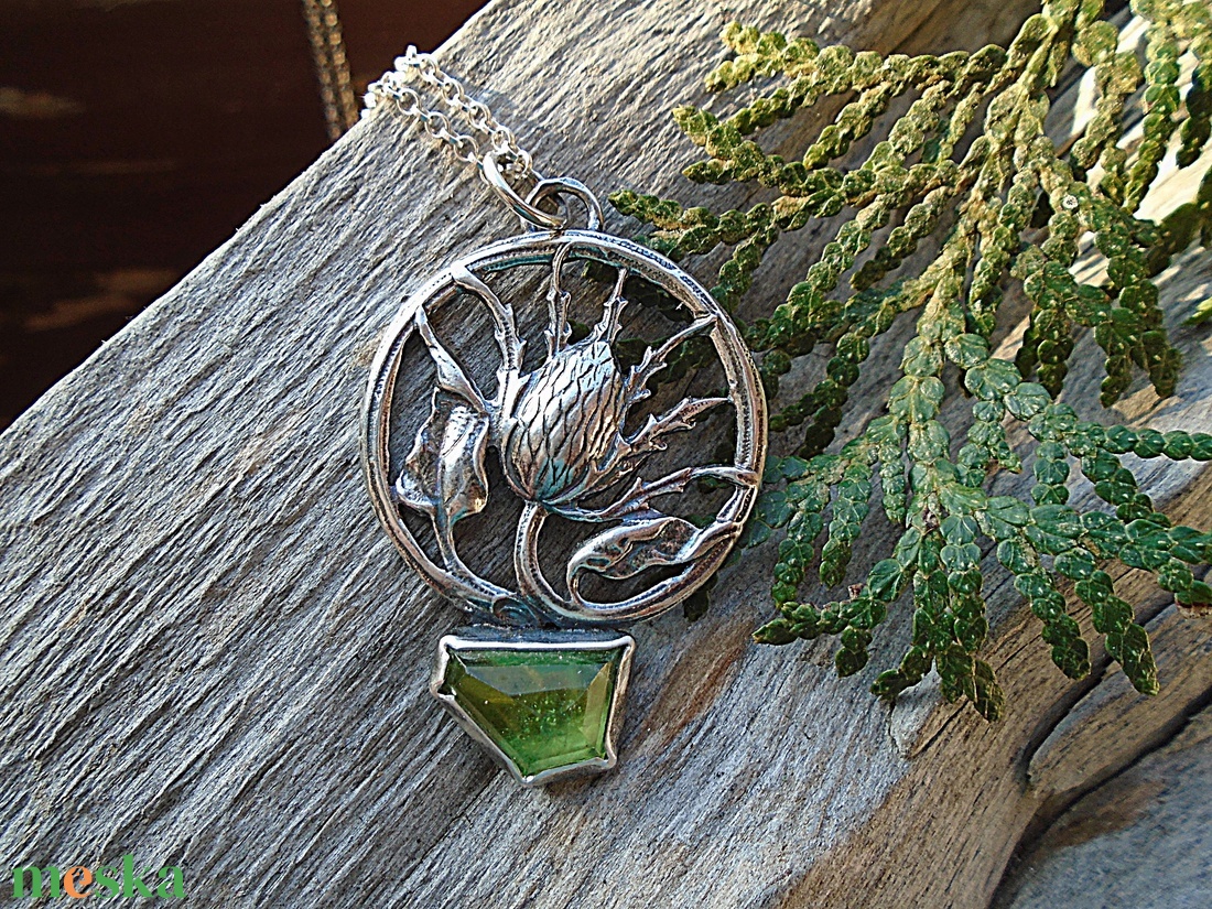 Ezüst medál Ag925/1000  Peridot - ékszer - nyaklánc - medál - Meska.hu