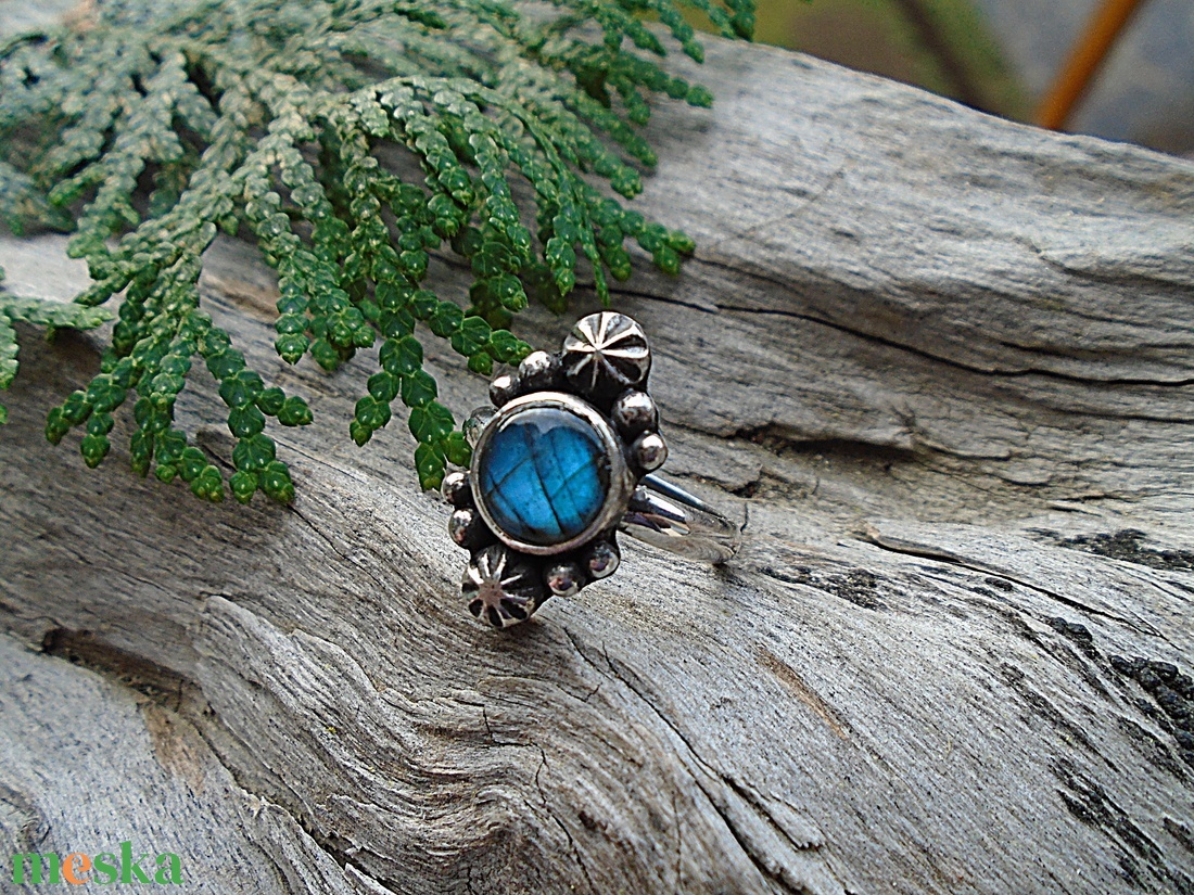 Ezüst Gyűrű Ag925/1000 Labradorit - ékszer - gyűrű - statement gyűrű - Meska.hu