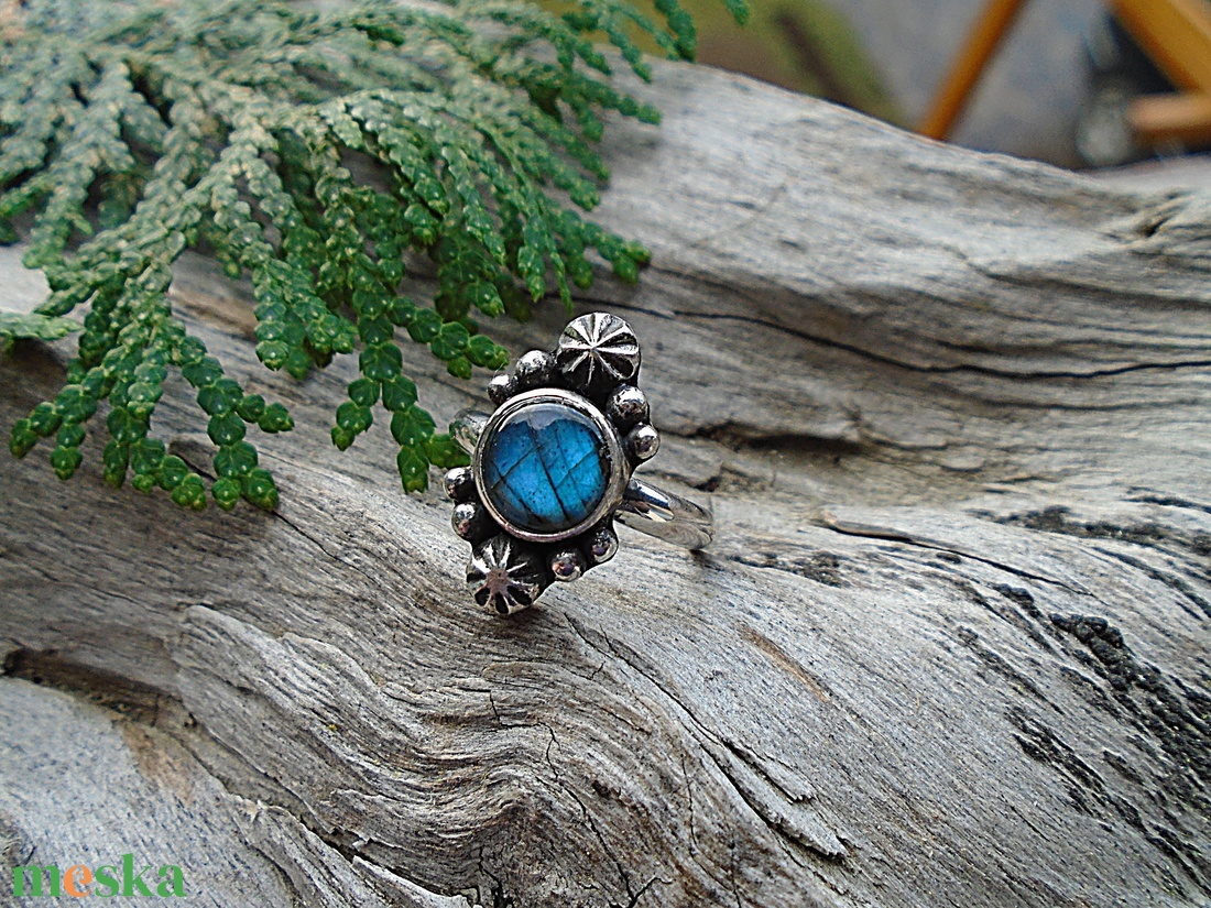 Ezüst Gyűrű Ag925/1000 Labradorit - ékszer - gyűrű - statement gyűrű - Meska.hu