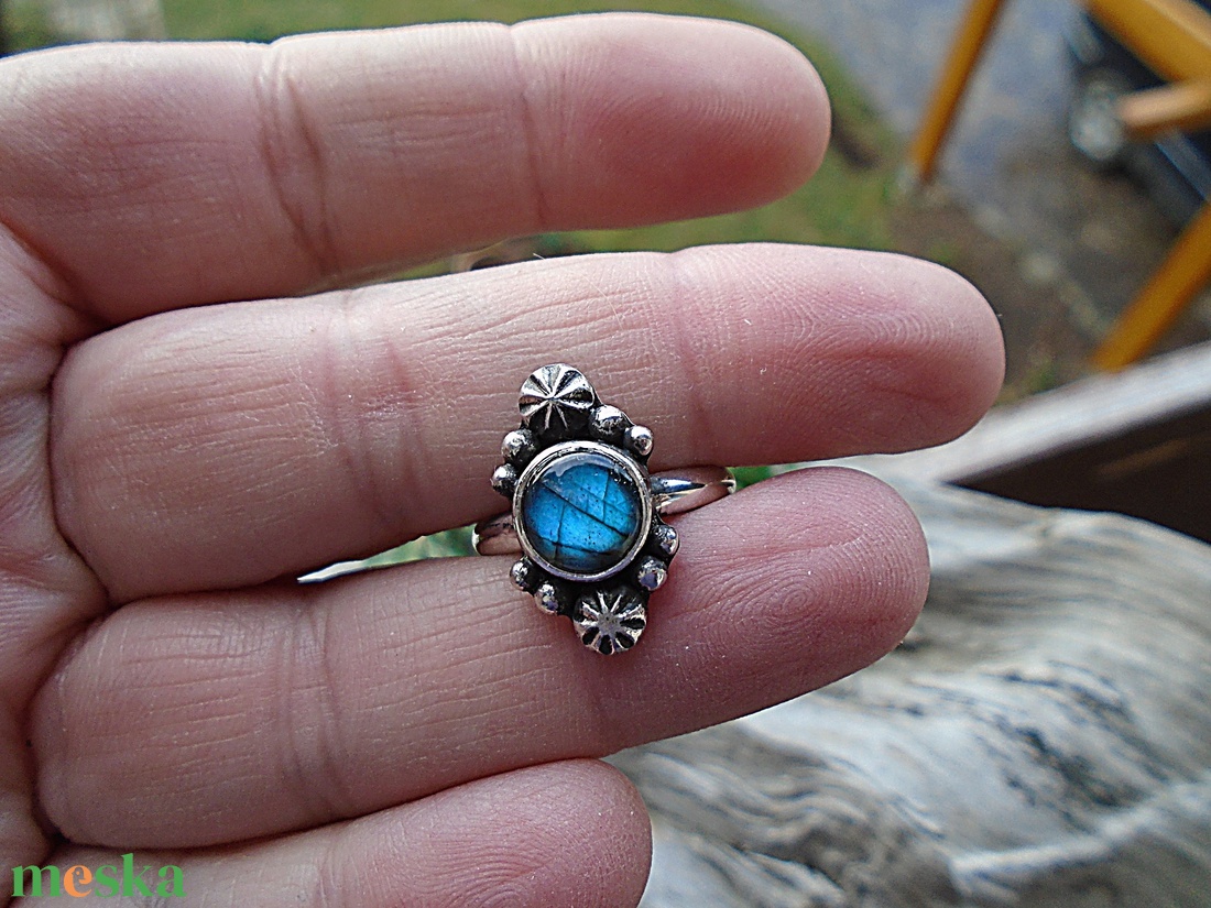 Ezüst Gyűrű Ag925/1000 Labradorit - ékszer - gyűrű - statement gyűrű - Meska.hu