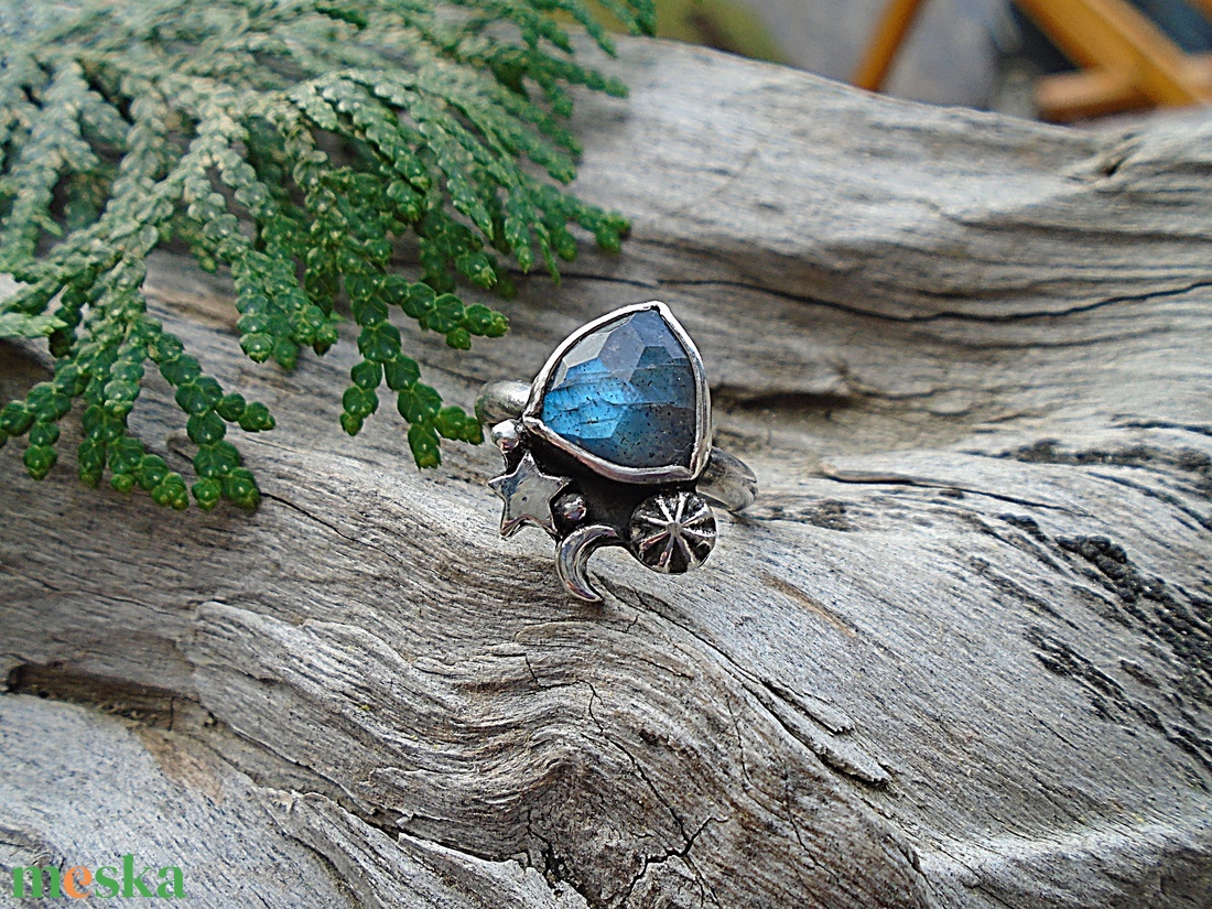 Ezüst Gyűrű Ag925/1000 Labradorit - ékszer - gyűrű - statement gyűrű - Meska.hu