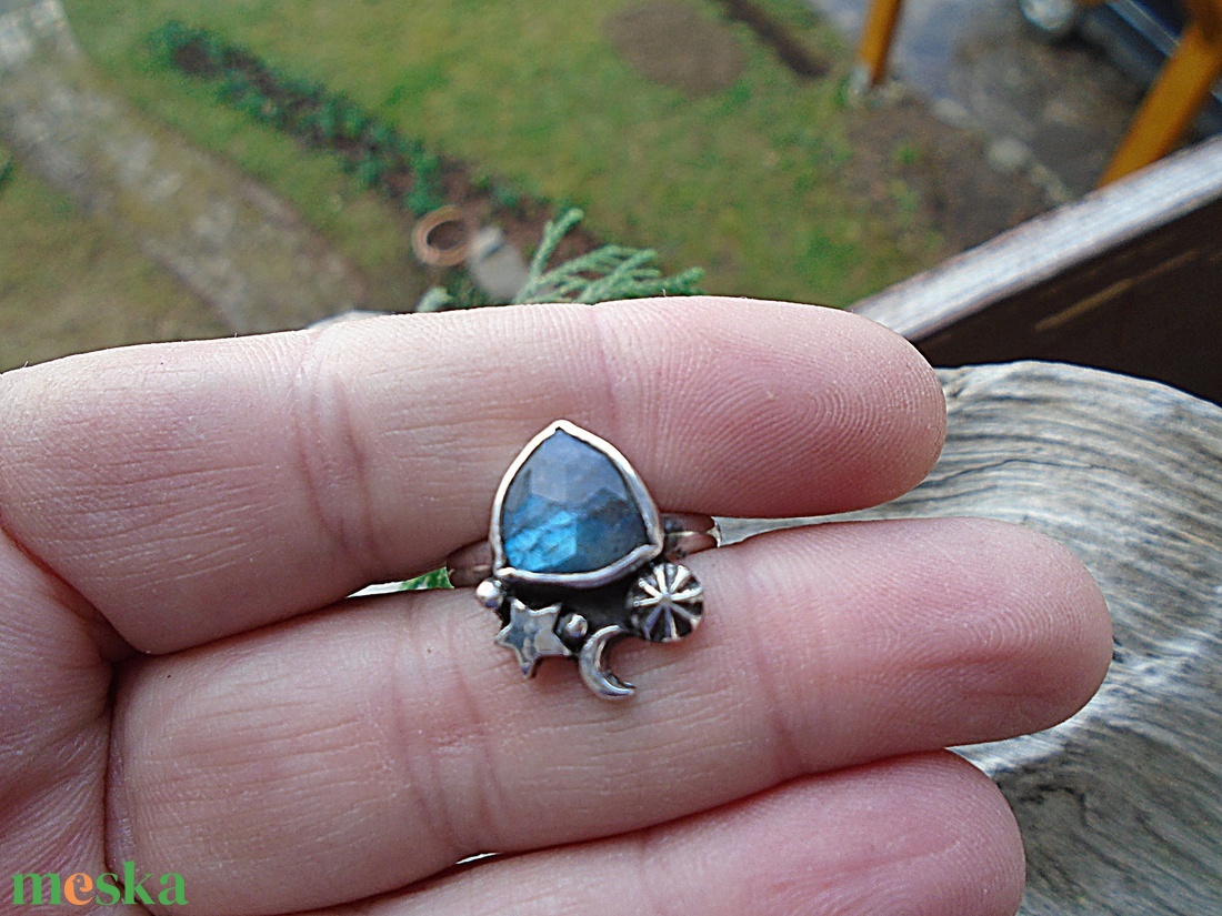 Ezüst Gyűrű Ag925/1000 Labradorit - ékszer - gyűrű - statement gyűrű - Meska.hu