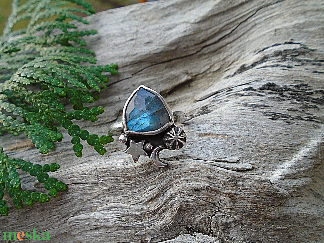 Ezüst Gyűrű Ag925/1000 Labradorit - ékszer - gyűrű - statement gyűrű - Meska.hu