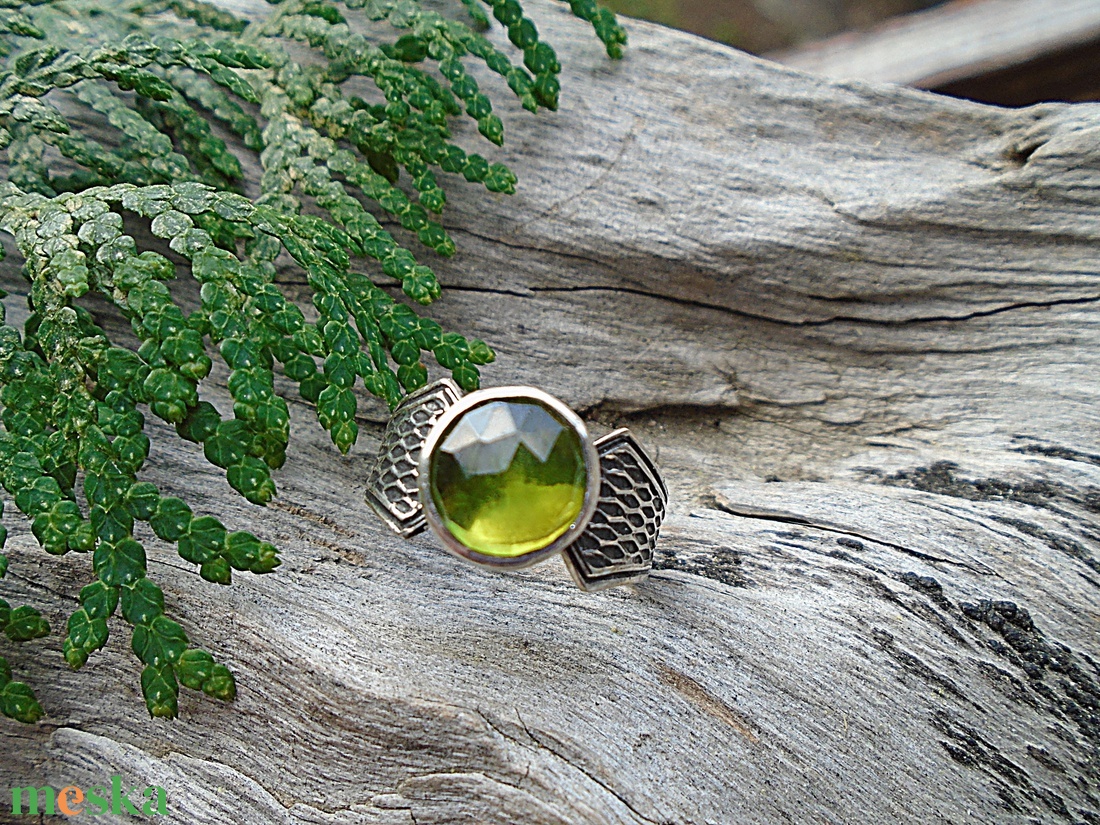 Ezüst Gyűrű Ag925/1000 Vezuvianit - ékszer - gyűrű - statement gyűrű - Meska.hu