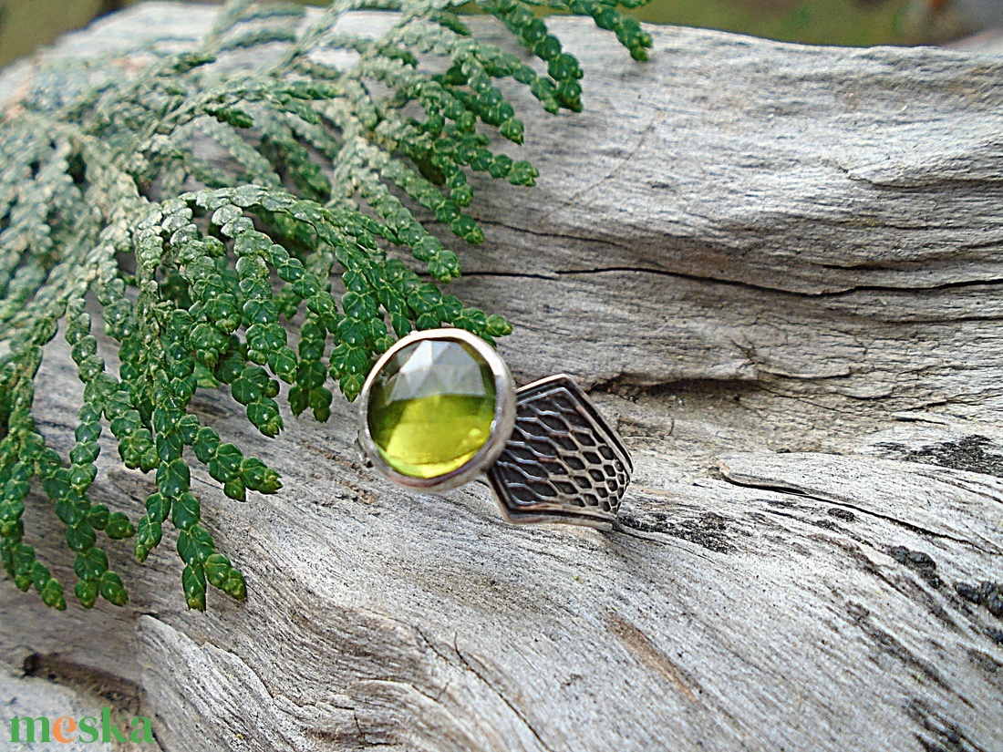 Ezüst Gyűrű Ag925/1000 Vezuvianit - ékszer - gyűrű - statement gyűrű - Meska.hu