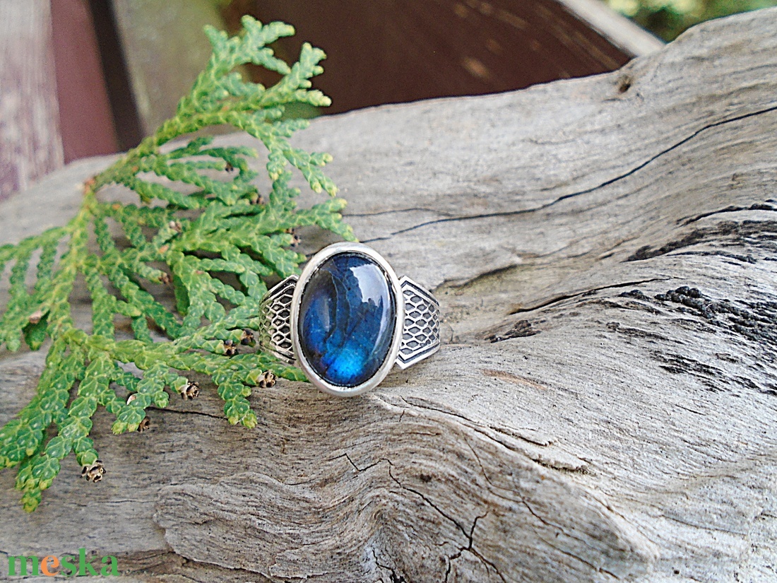 Ezüst Gyűrű Ag925/1000 Labradorit - ékszer - gyűrű - statement gyűrű - Meska.hu