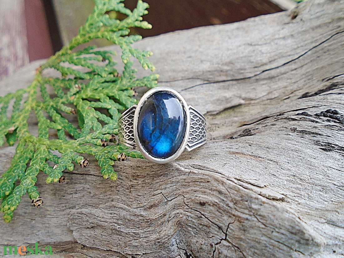 Ezüst Gyűrű Ag925/1000 Labradorit - ékszer - gyűrű - statement gyűrű - Meska.hu