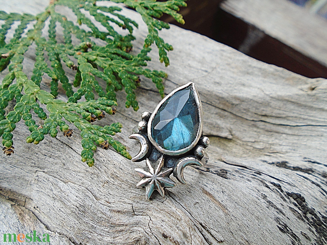 Ezüst Gyűrű Ag925/1000 Labradorit - ékszer - gyűrű - statement gyűrű - Meska.hu
