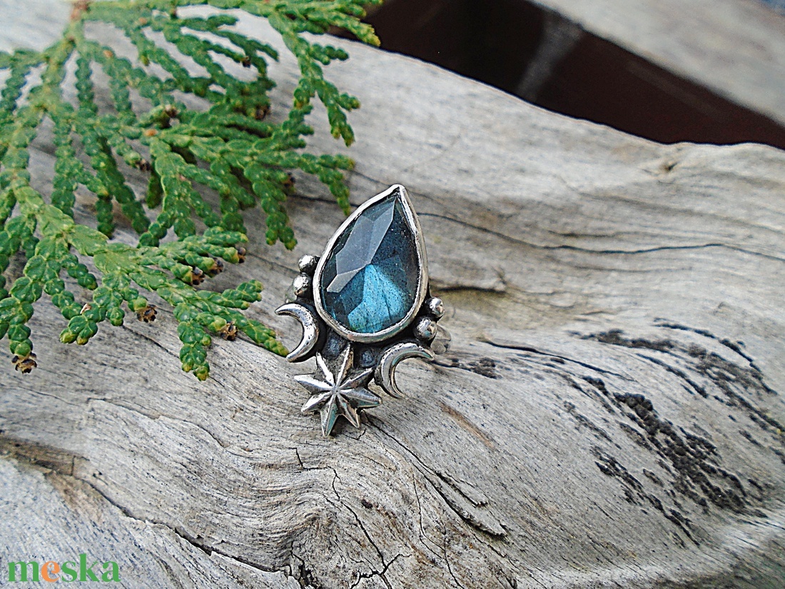 Ezüst Gyűrű Ag925/1000 Labradorit - ékszer - gyűrű - statement gyűrű - Meska.hu