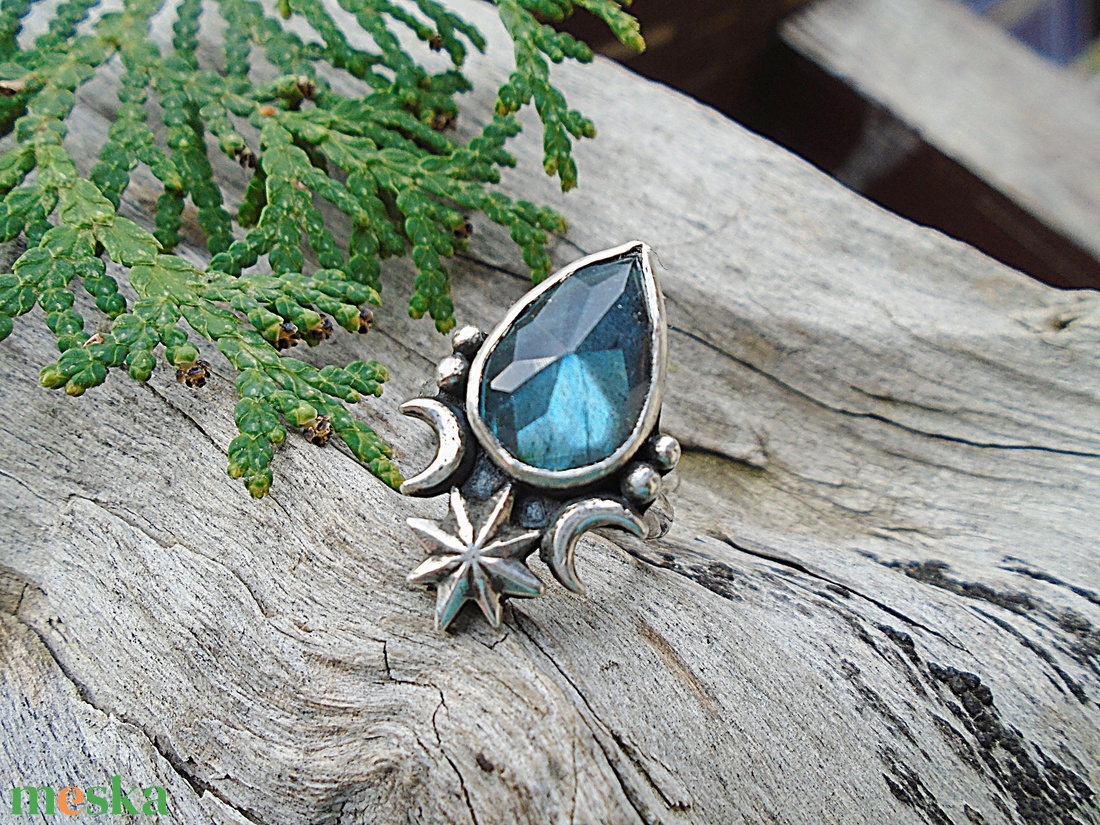 Ezüst Gyűrű Ag925/1000 Labradorit - ékszer - gyűrű - statement gyűrű - Meska.hu