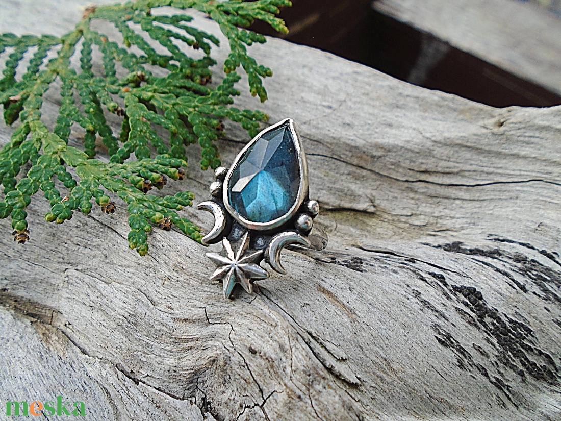 Ezüst Gyűrű Ag925/1000 Labradorit - ékszer - gyűrű - statement gyűrű - Meska.hu