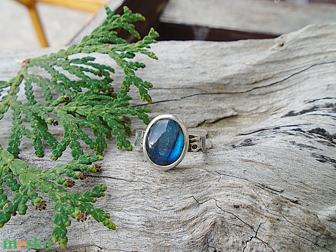 Ezüst Gyűrű Ag925/1000 Labradorit - ékszer - gyűrű - statement gyűrű - Meska.hu