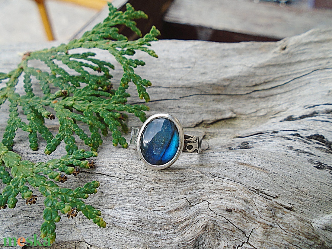 Ezüst Gyűrű Ag925/1000 Labradorit - ékszer - gyűrű - statement gyűrű - Meska.hu