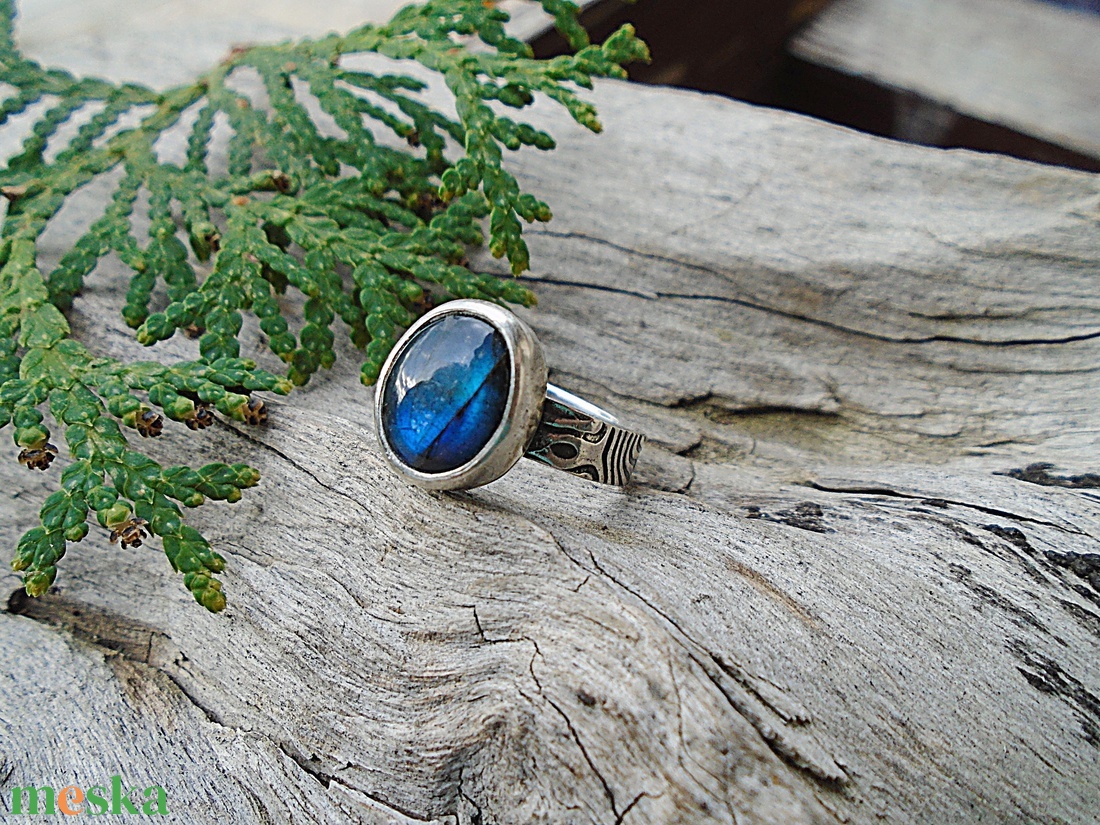 Ezüst Gyűrű Ag925/1000 Labradorit - ékszer - gyűrű - statement gyűrű - Meska.hu