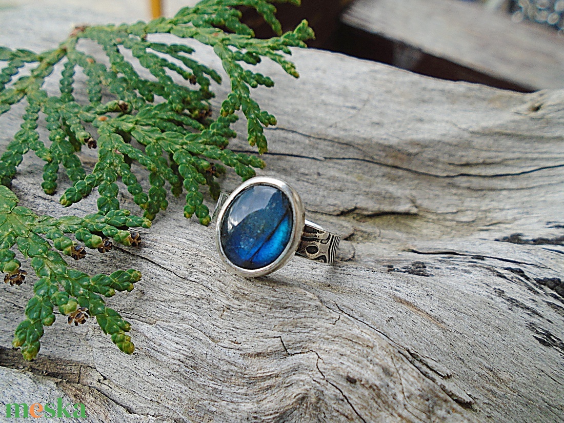 Ezüst Gyűrű Ag925/1000 Labradorit - ékszer - gyűrű - statement gyűrű - Meska.hu