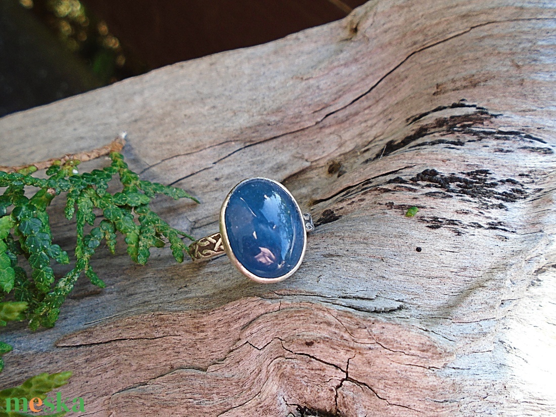 Ezüst Gyűrű Ag925/1000 Akvamarín - ékszer - gyűrű - statement gyűrű - Meska.hu