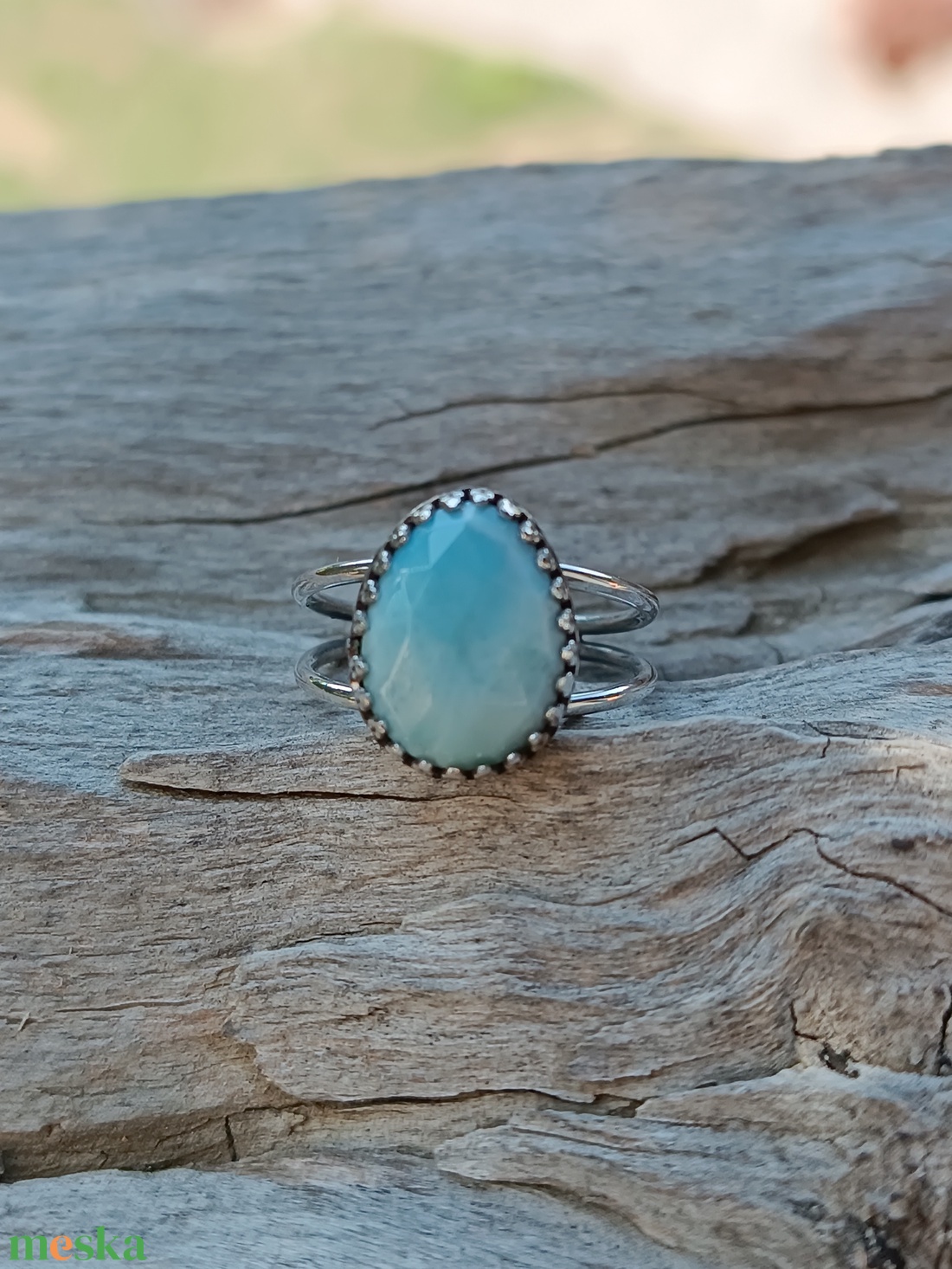 Ezüst Gyűrű Ag925/1000 Larimar - ékszer - gyűrű - statement gyűrű - Meska.hu