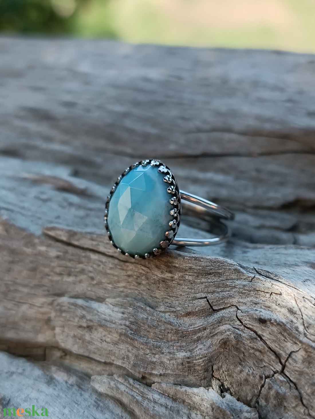 Ezüst Gyűrű Ag925/1000 Larimar - ékszer - gyűrű - statement gyűrű - Meska.hu