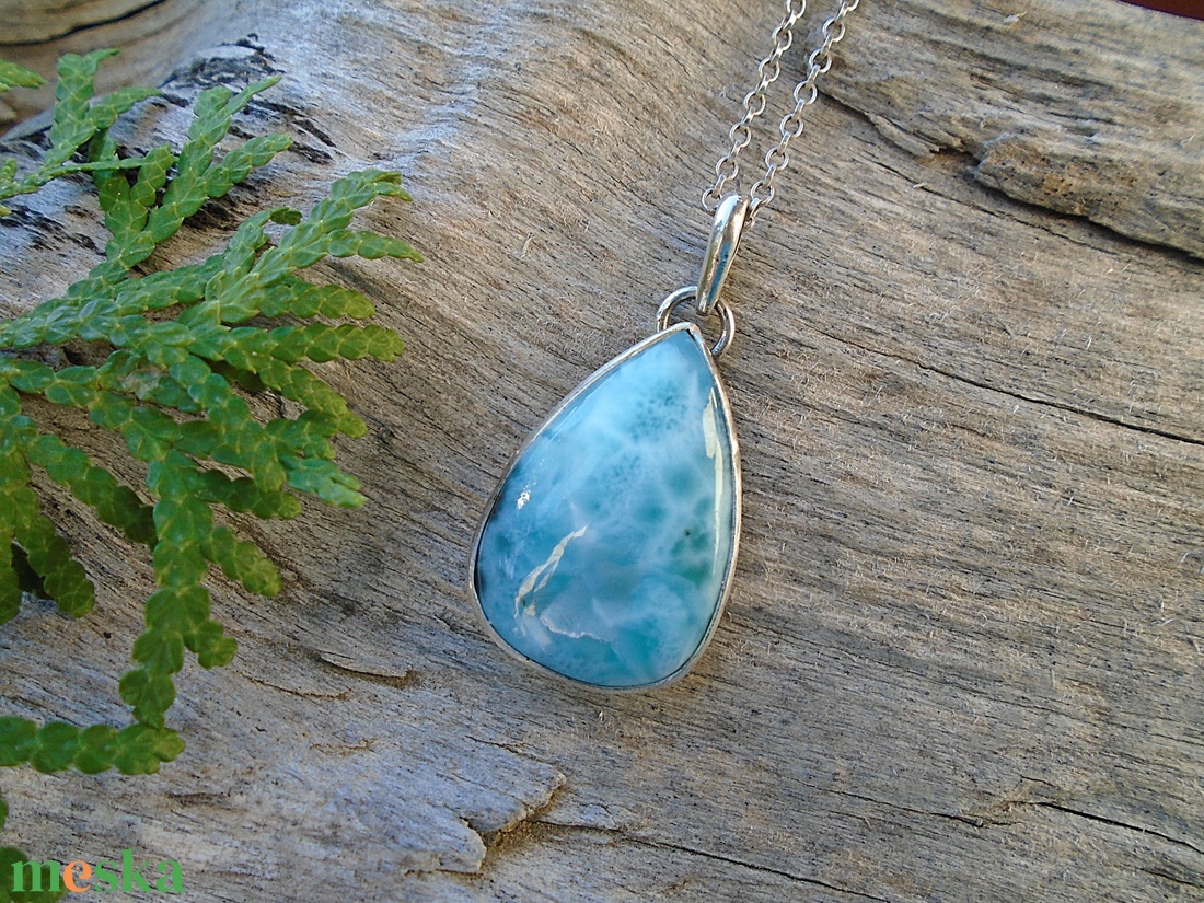 Ezüst  medál Ag925/1000 Larimar - ékszer - nyaklánc - medál - Meska.hu