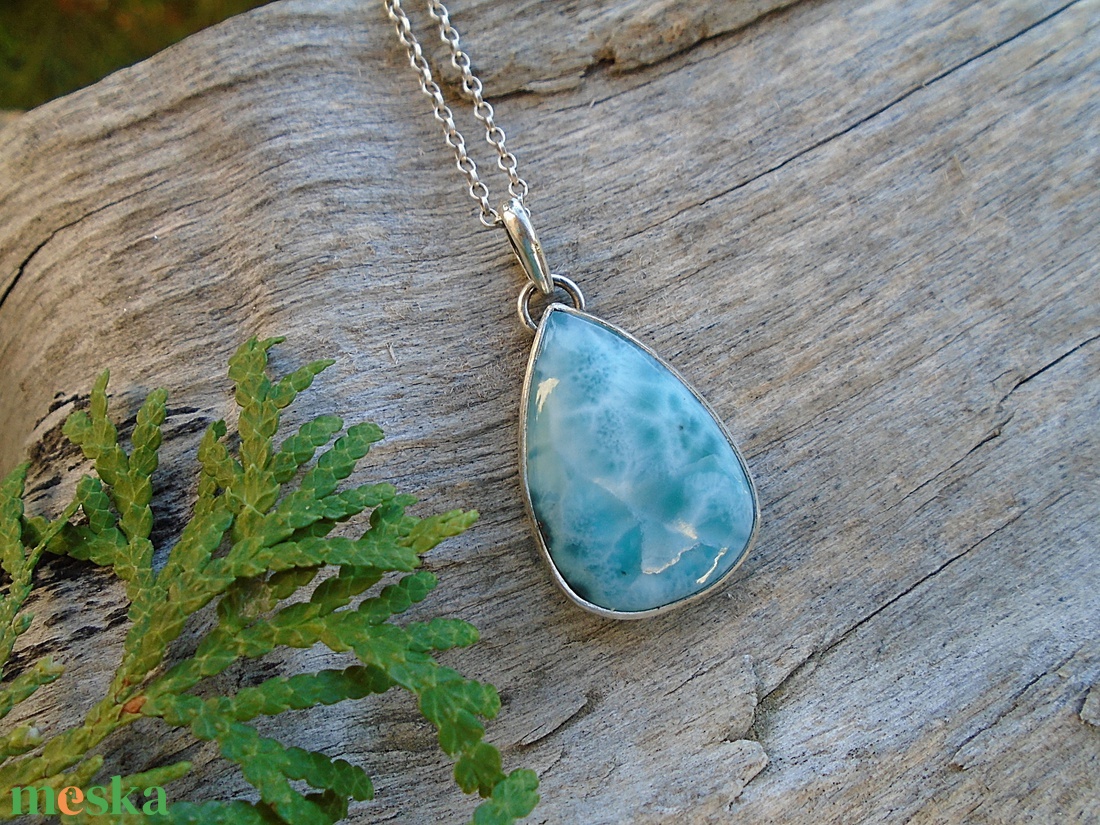 Ezüst  medál Ag925/1000 Larimar - ékszer - nyaklánc - medál - Meska.hu