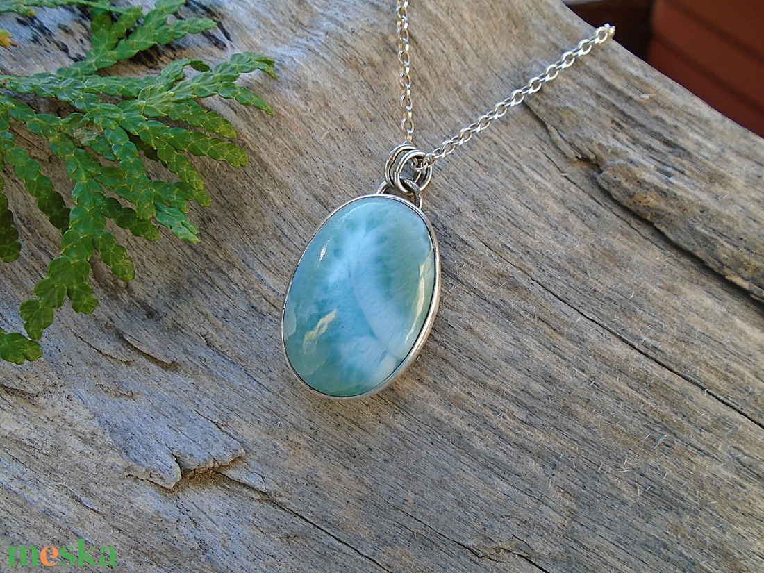 Ezüst  medál Ag925/1000 Larimar - ékszer - nyaklánc - medál - Meska.hu