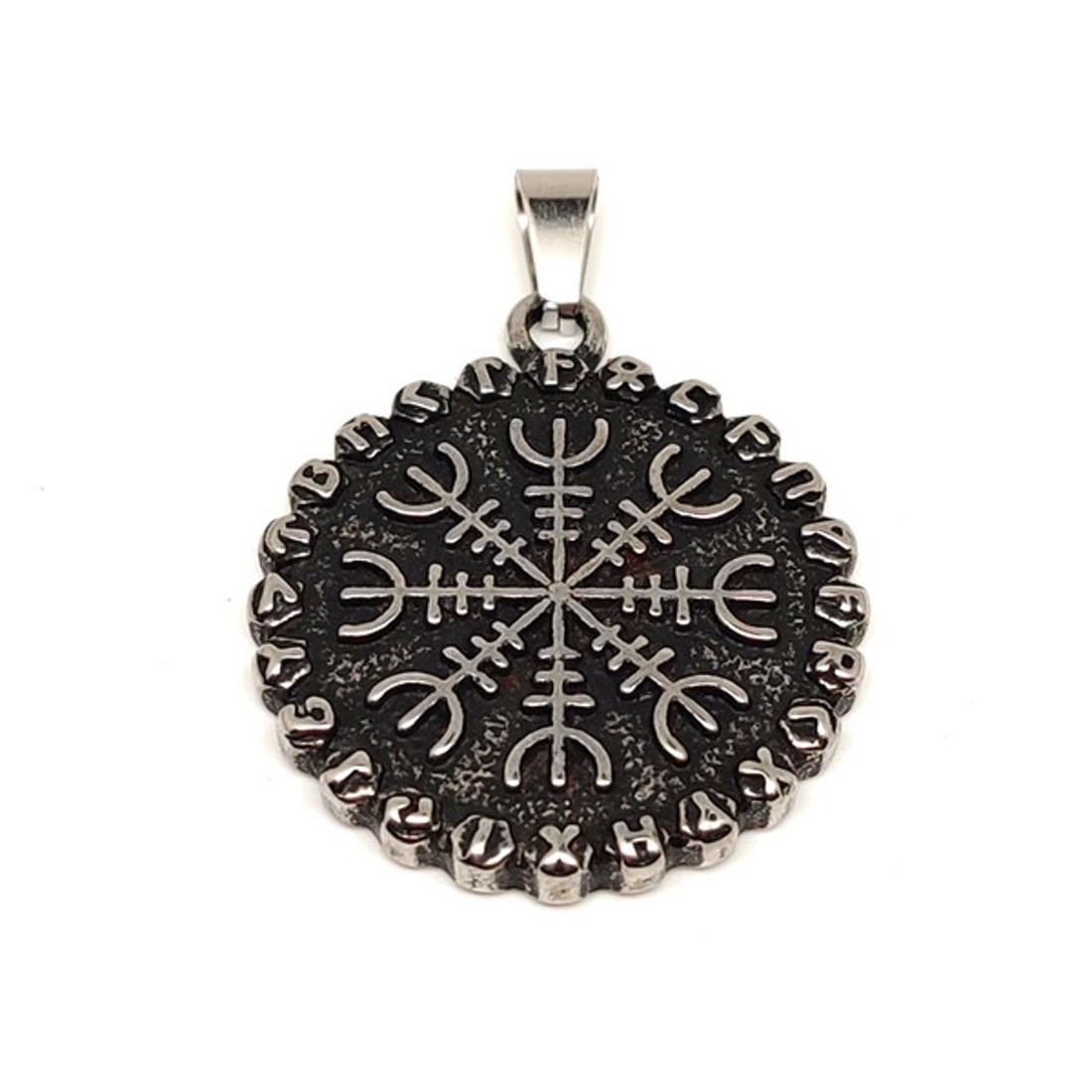 Nemesacél medál viking iránytű 30 mm Északi iránytű - ékszer - nyaklánc - medál - Meska.hu