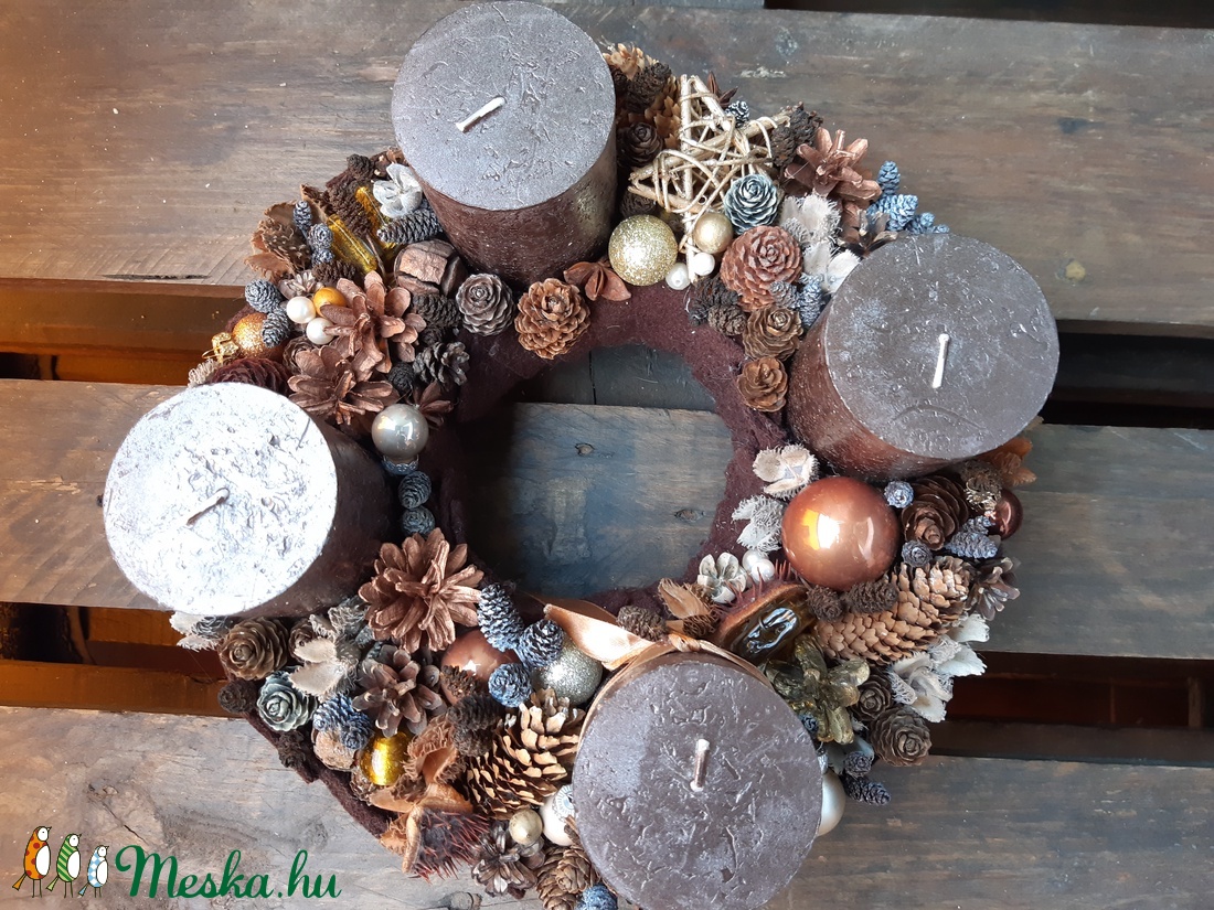 Bronz adventi koszorú - karácsony - adventi díszek - adventi koszorú - Meska.hu Bronz adventi koszorú - karácsony - adventi díszek - adventi koszorú - Meska.hu