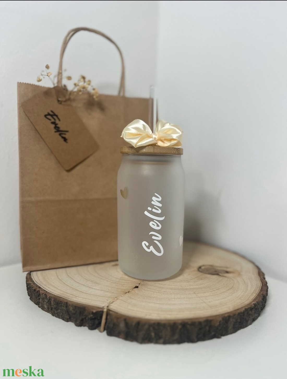  Névre szóló szívószálas üvegpohár � egyedi ajándék gyerekeknek és felnőtteknek - otthon & életmód - konyhafelszerelés, tálalás - tálalás - pohár - Meska.hu