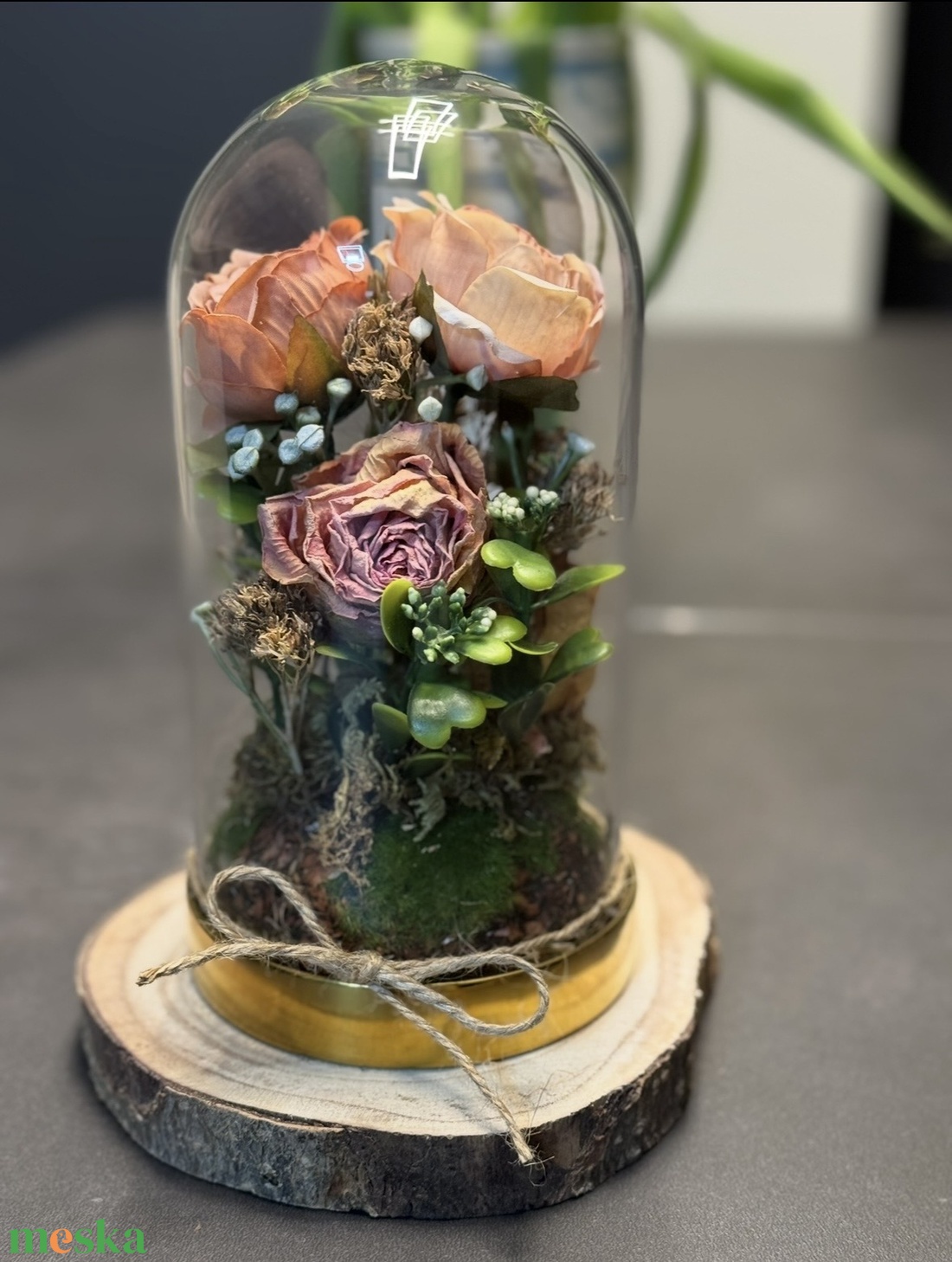  Örökvirág búra � egy különleges emlék megőrizve - otthon & életmód - virágdekoráció - virágdíszek - asztali virágdísz - Meska.hu
