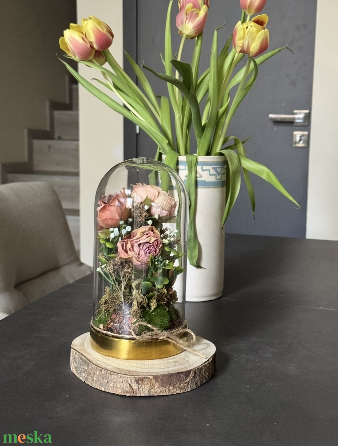  Örökvirág búra � egy különleges emlék megőrizve - otthon & életmód - virágdekoráció - virágdíszek - asztali virágdísz - Meska.hu