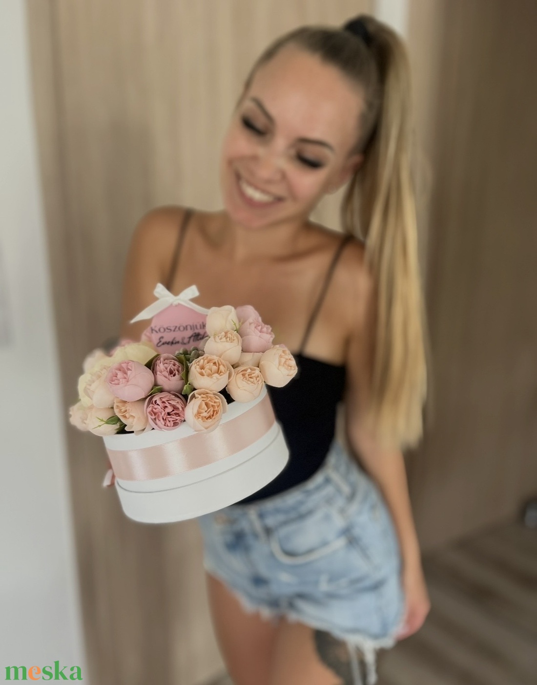 Virág-box (szülőköszöntő, nőnap, anyák napja, óvodai bölcsődei nevelő ajándék)  - otthon & életmód - virágdekoráció - virágok - virágbox - Meska.hu