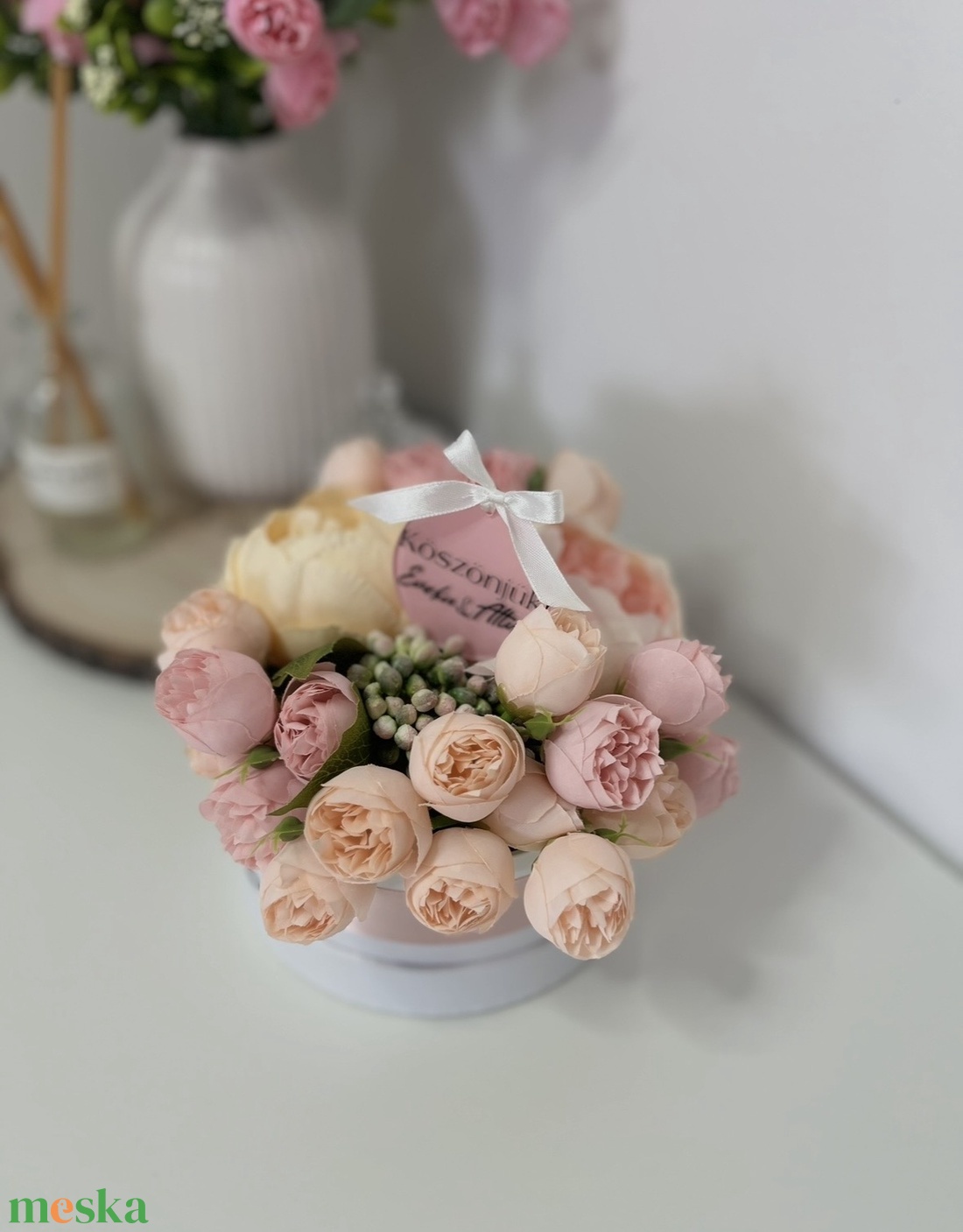 Virág-box (szülőköszöntő, nőnap, anyák napja, óvodai bölcsődei nevelő ajándék)  - otthon & életmód - virágdekoráció - virágok - virágbox - Meska.hu