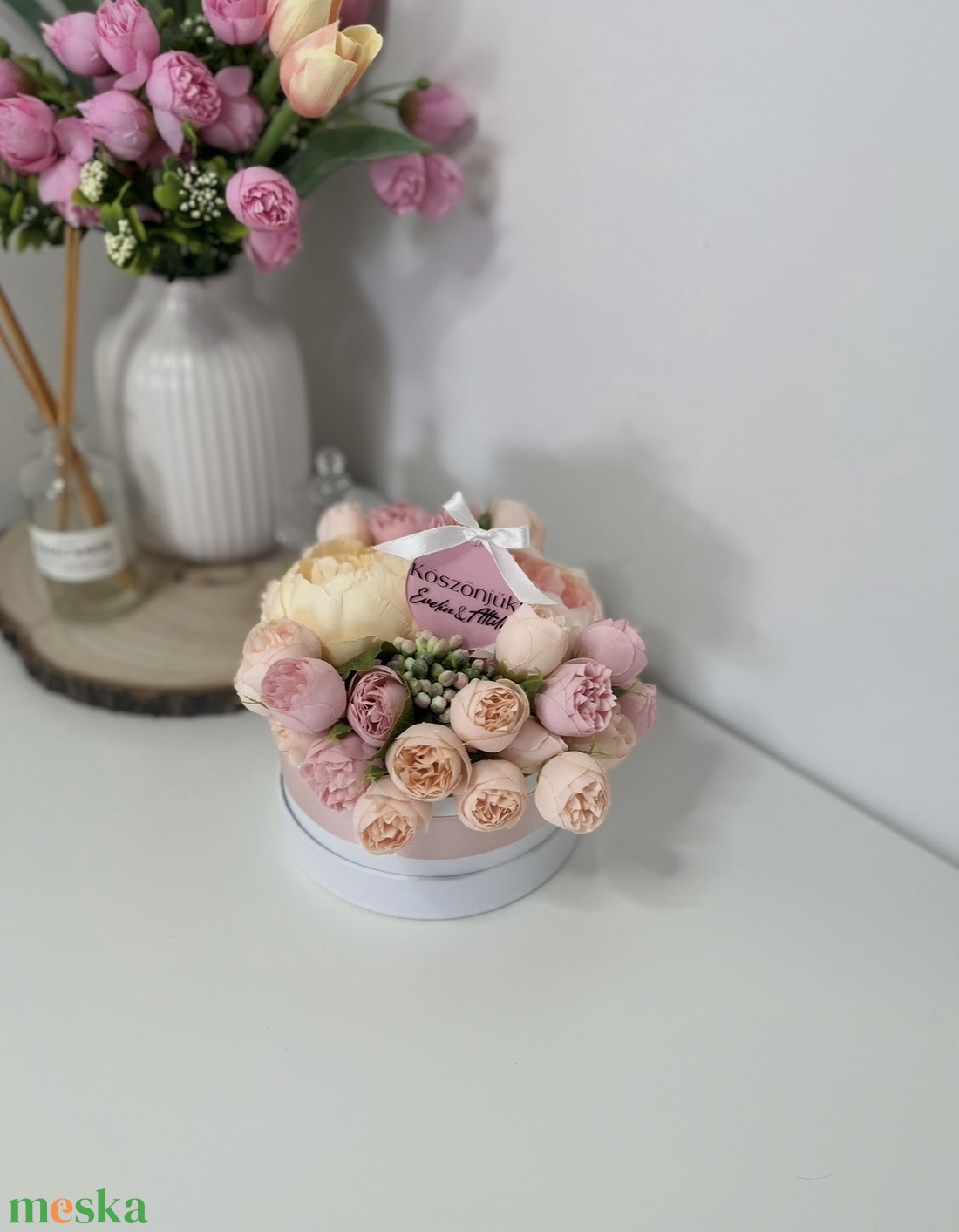Virág-box (szülőköszöntő, nőnap, anyák napja, óvodai bölcsődei nevelő ajándék)  - otthon & életmód - virágdekoráció - virágok - virágbox - Meska.hu