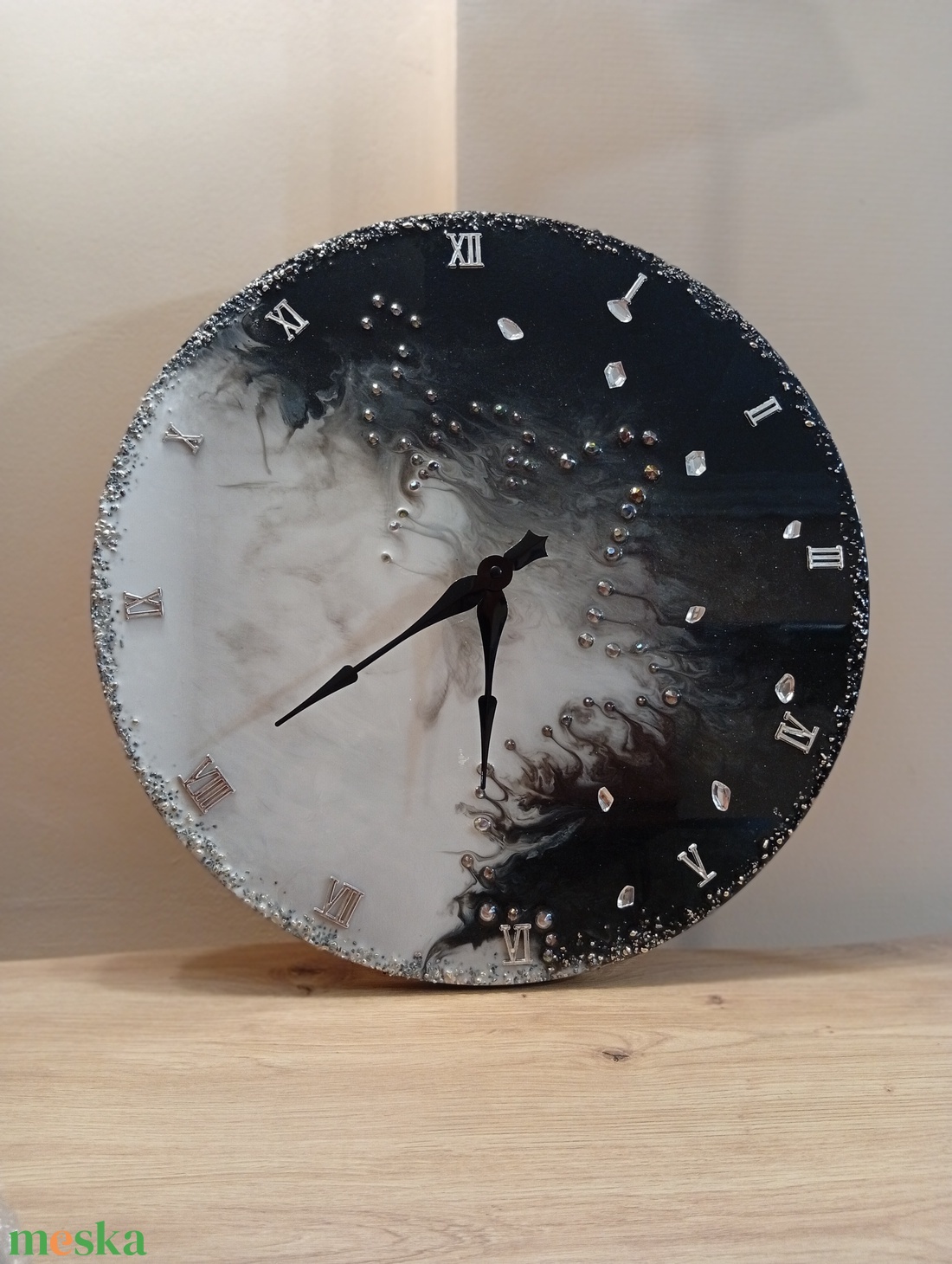 Időtükör epoxy resin art - otthon & életmód - dekoráció - fali és függő dekoráció - falióra & óra - Meska.hu
