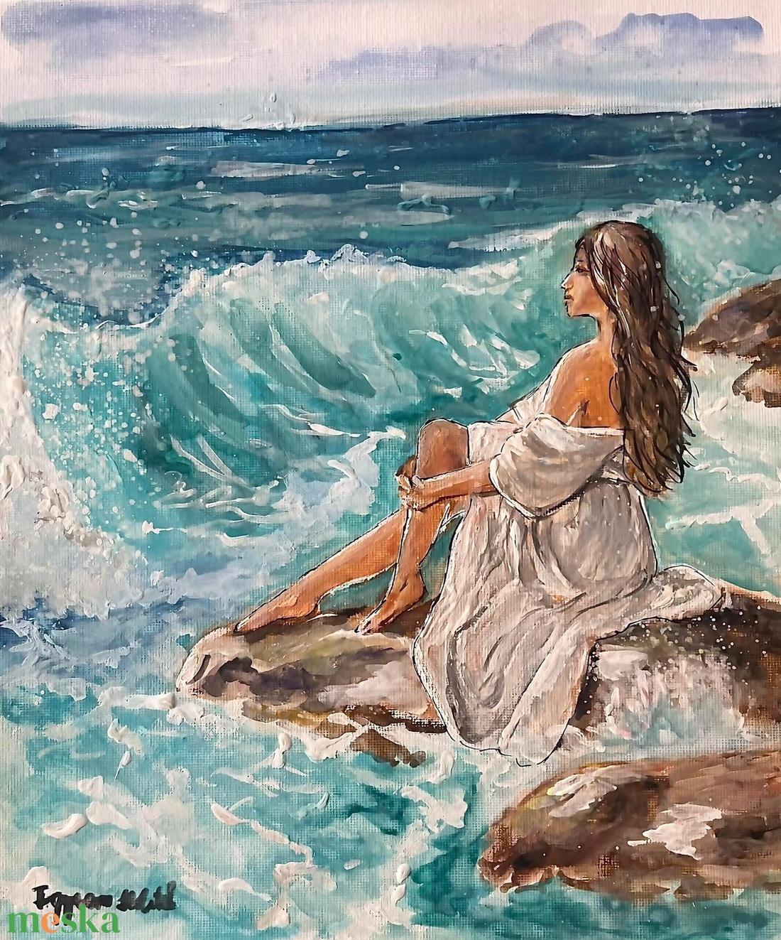 Egyedül a végtelennel - akvarell - művészet - festmény - akvarell - Meska.hu