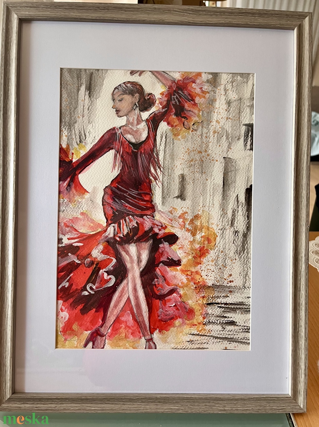 Tűztánc, akvarellfestmény - művészet - festmény - akvarell - Meska.hu