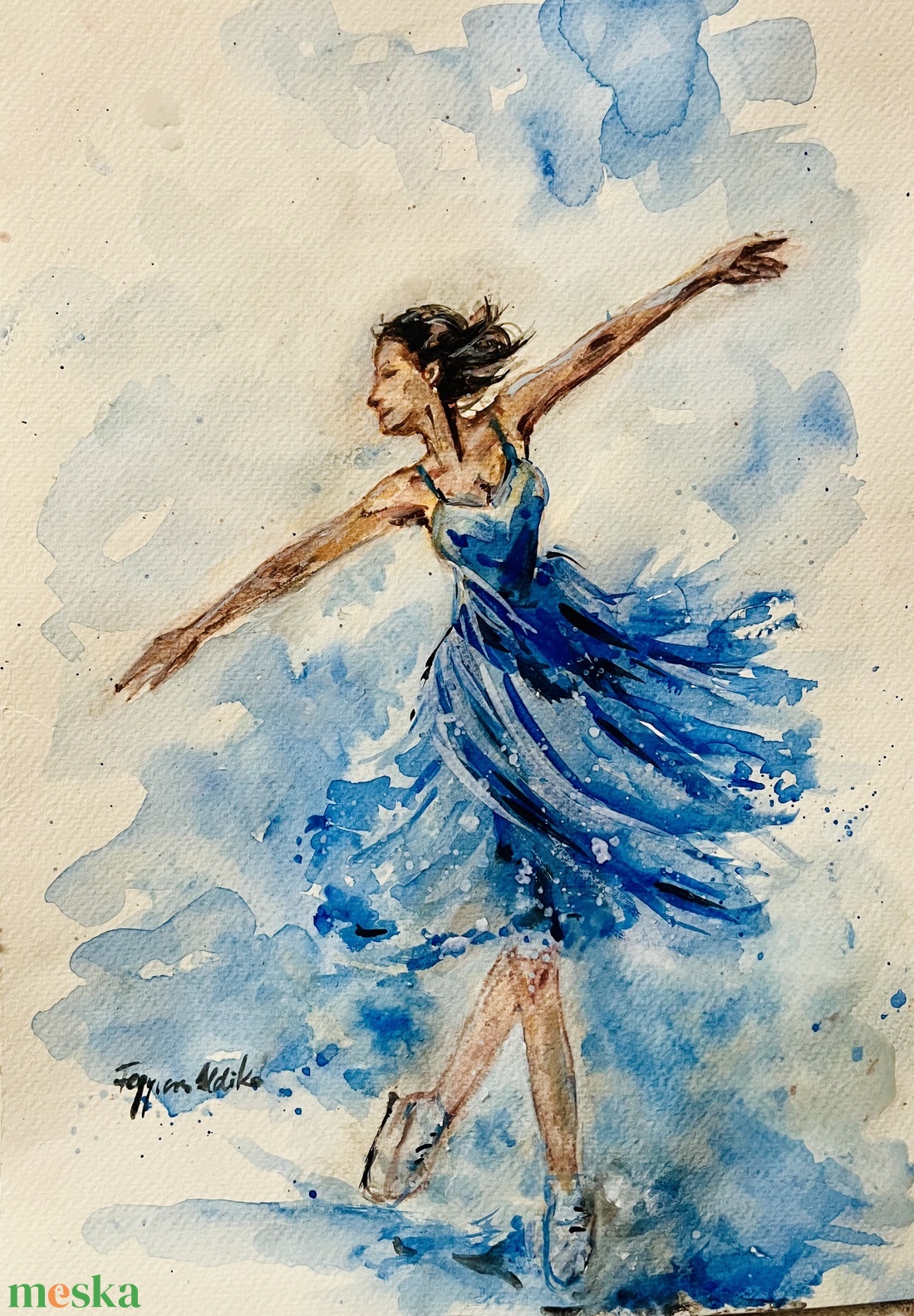 Jégszárnyakon akvarell festmény - művészet - festmény - akvarell - Meska.hu