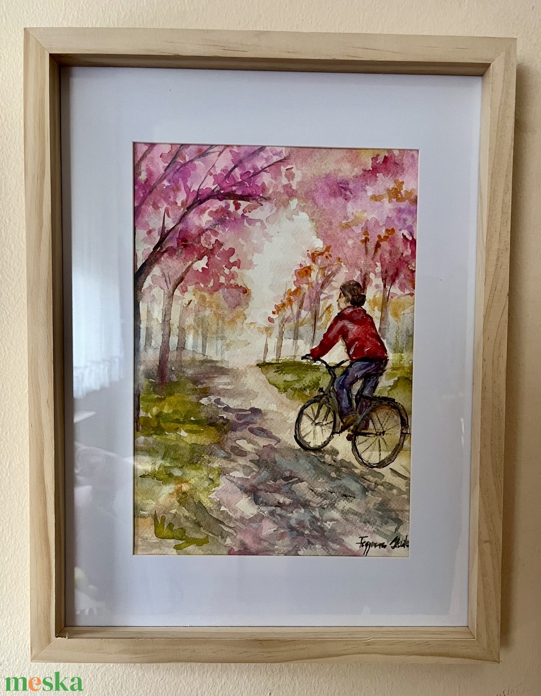 Virágzó út akvarell festmény - művészet - festmény - akvarell - Meska.hu