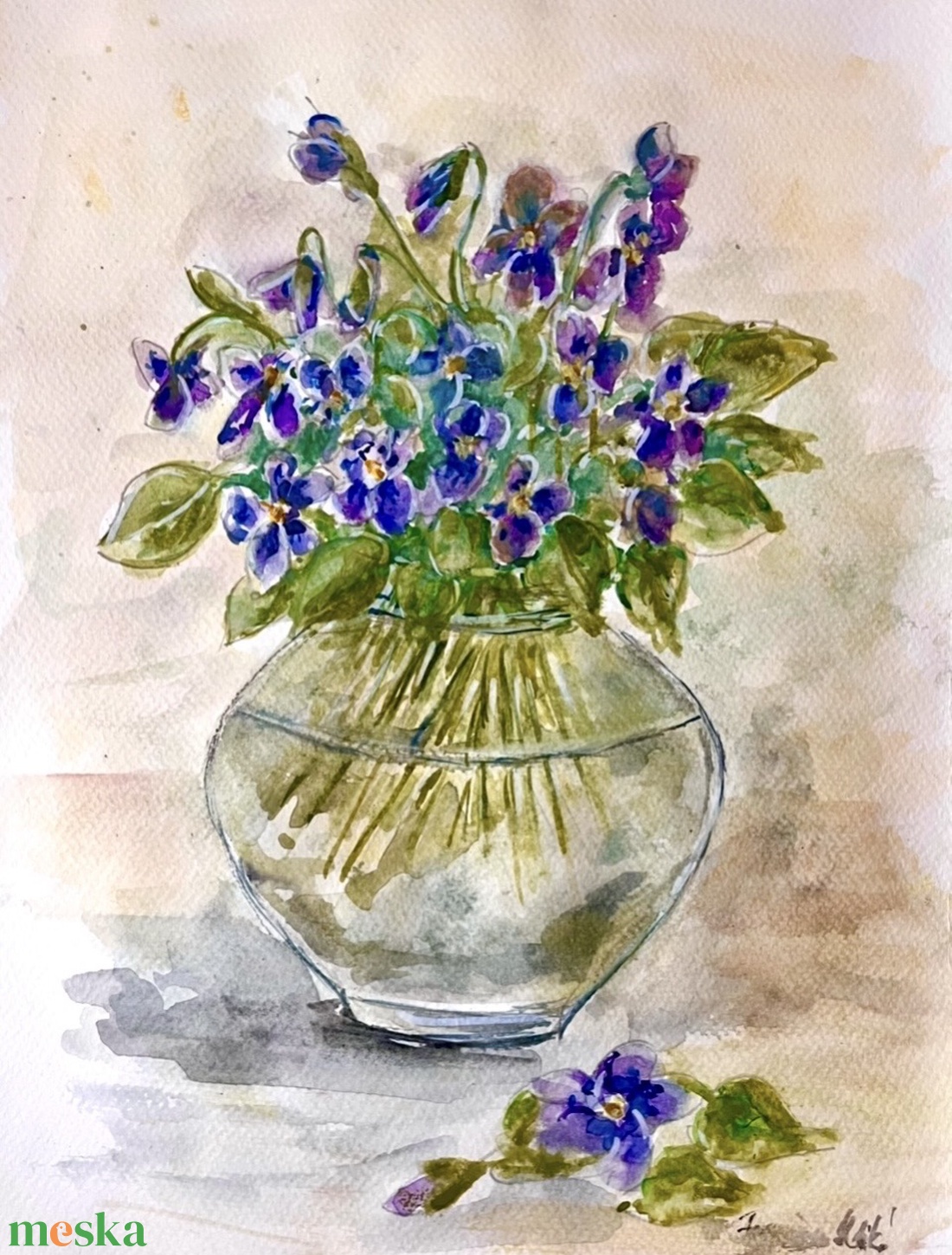 Kék derű - akvarell festmény - művészet - festmény - akvarell - Meska.hu