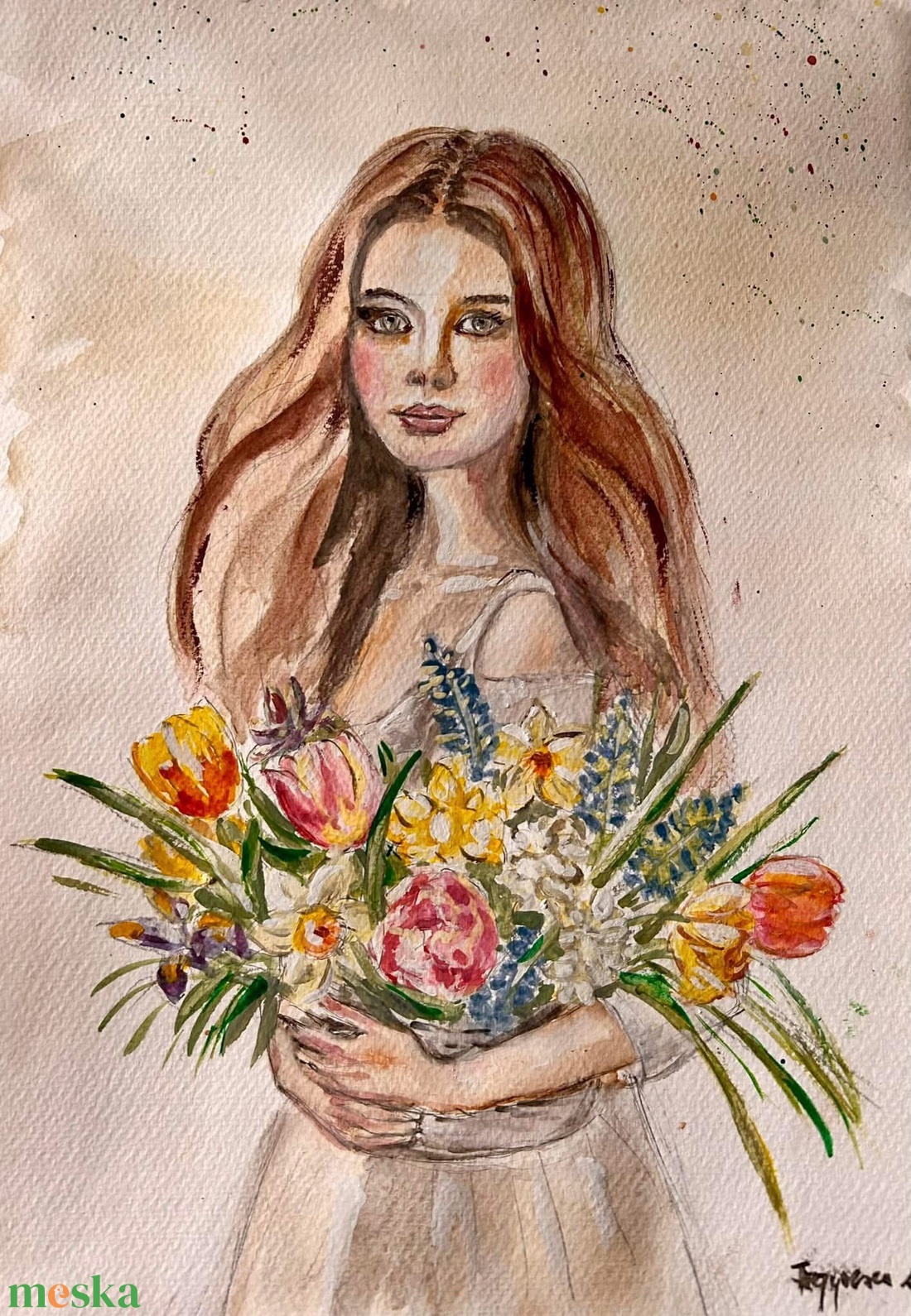 Tavaszi ölelés- akvarell festmény - művészet - festmény - akvarell - Meska.hu