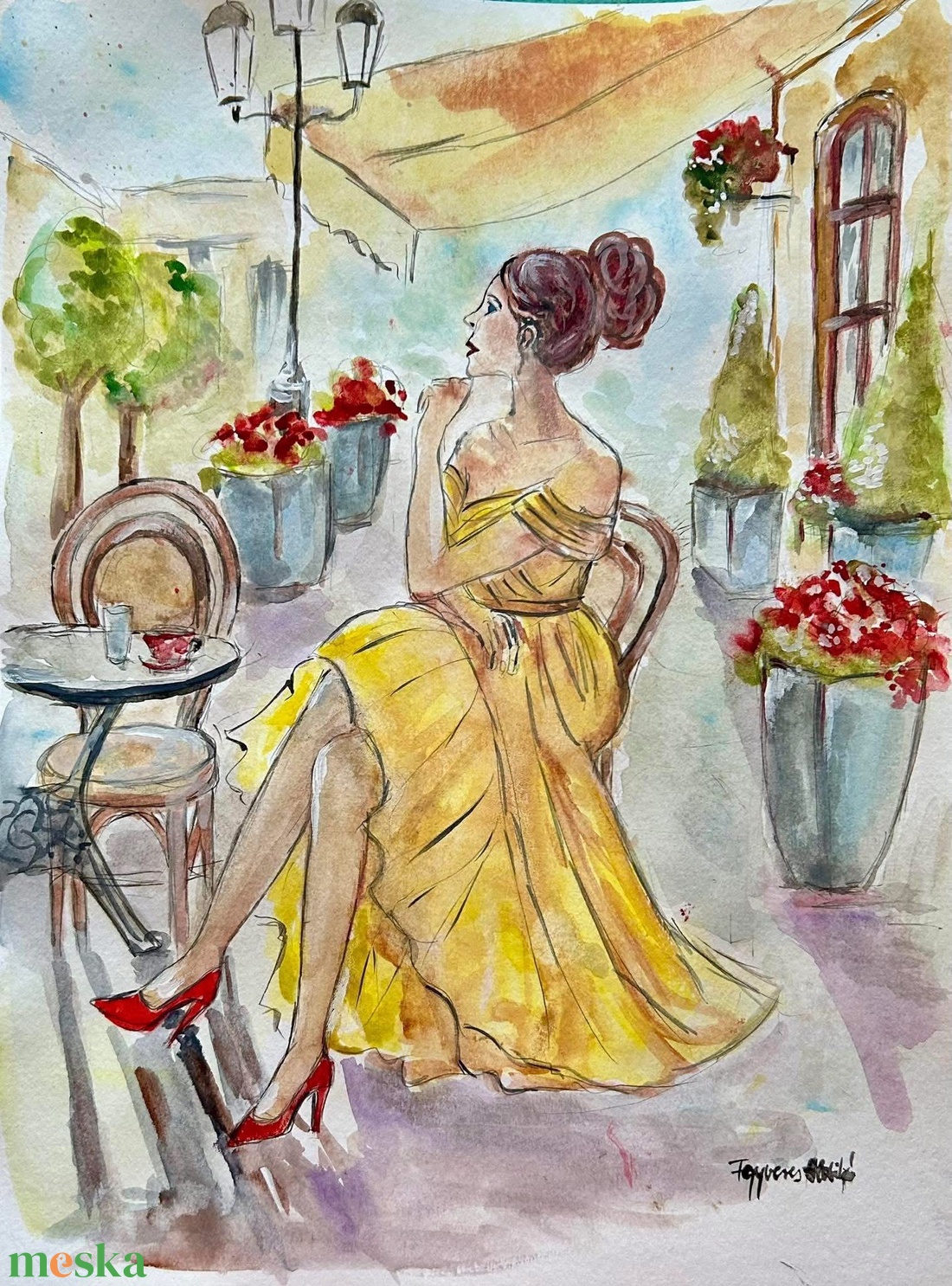 Nyári délután-akvarell festmény - művészet - festmény - akvarell - Meska.hu