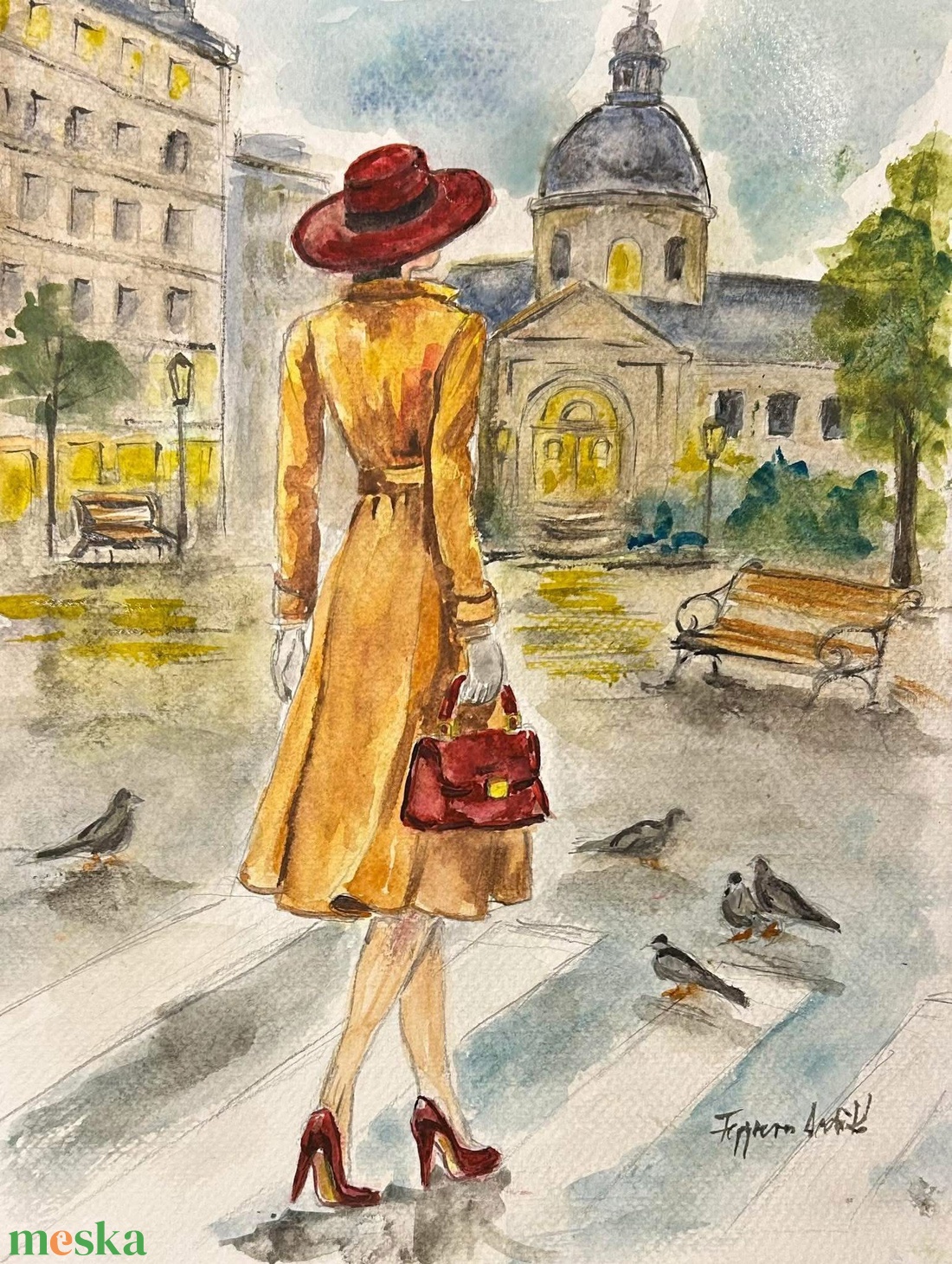 Stílus és csend-Akvarell festmény - művészet - festmény - akvarell - Meska.hu