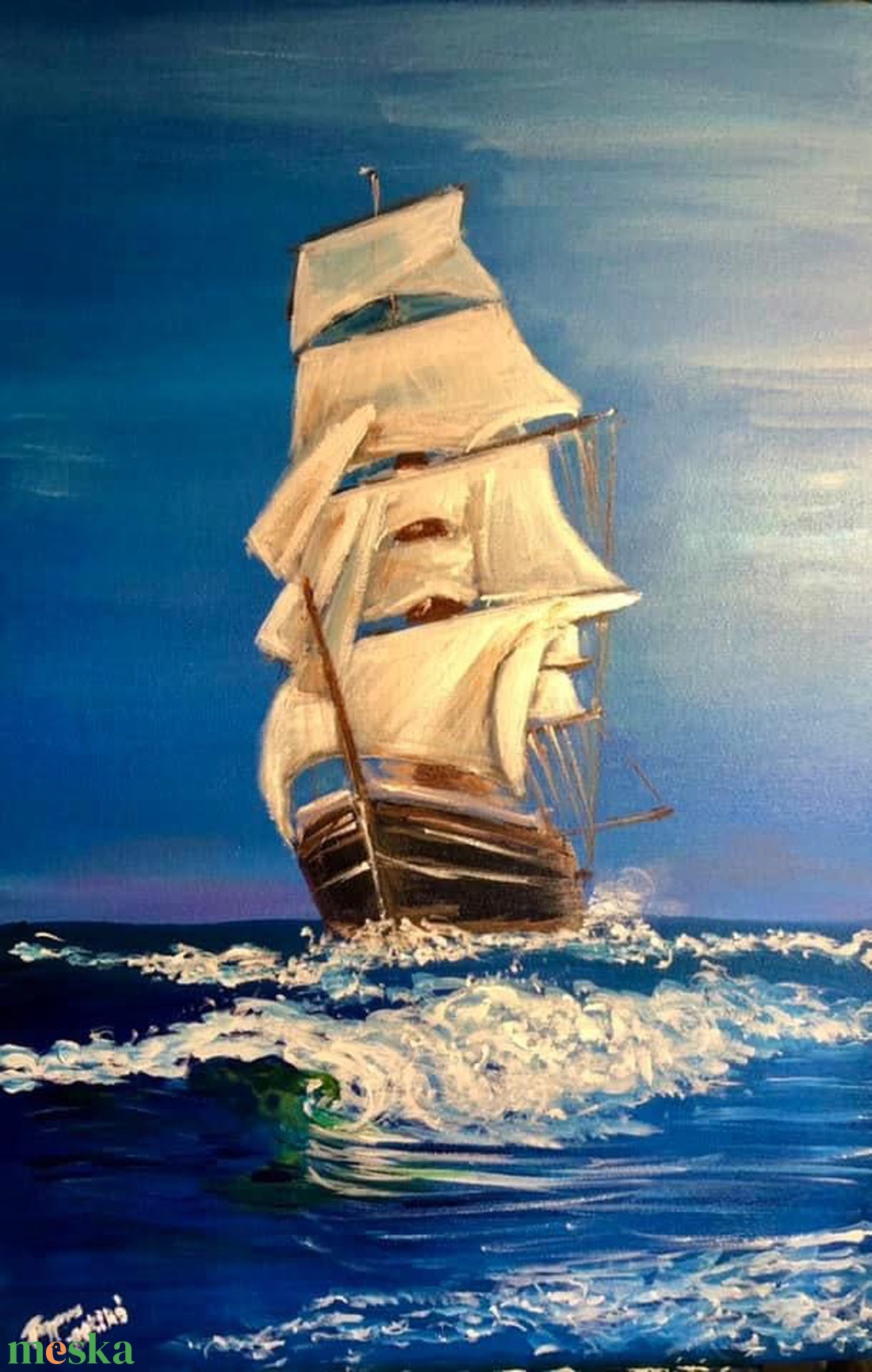 Szabadság a hullámokon - művészet - festmény - akril - Meska.hu
