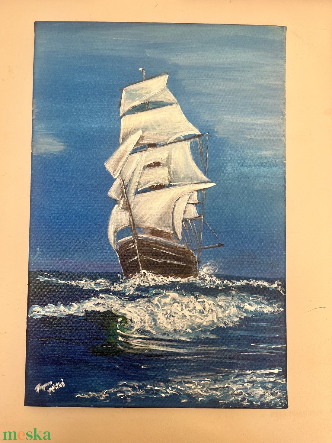 Szabadság a hullámokon - művészet - festmény - akril - Meska.hu