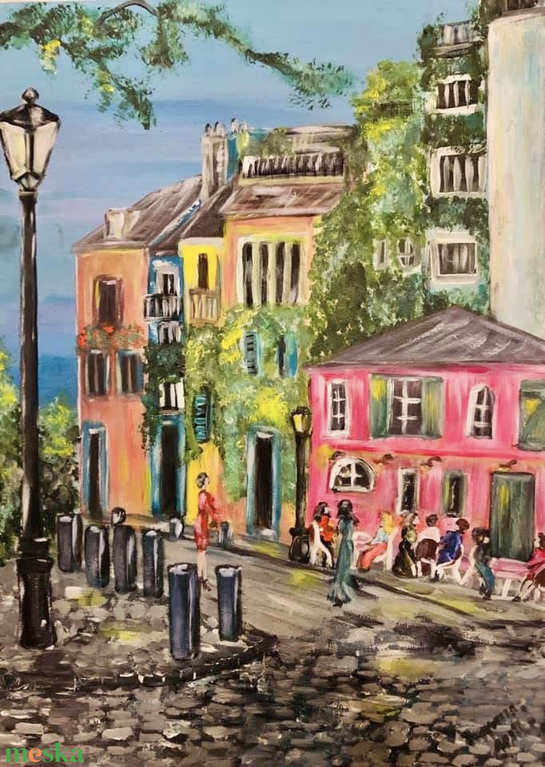 Egy este Párizsban- akril festmény - művészet - festmény - akril - Meska.hu